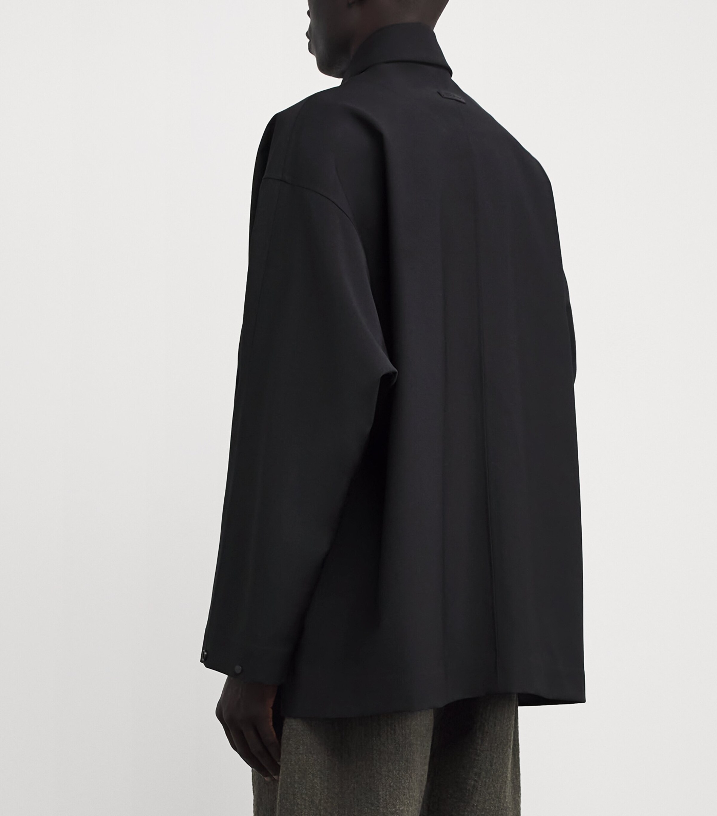 Wool-Blend Coaches Jacket BLACK Image 4