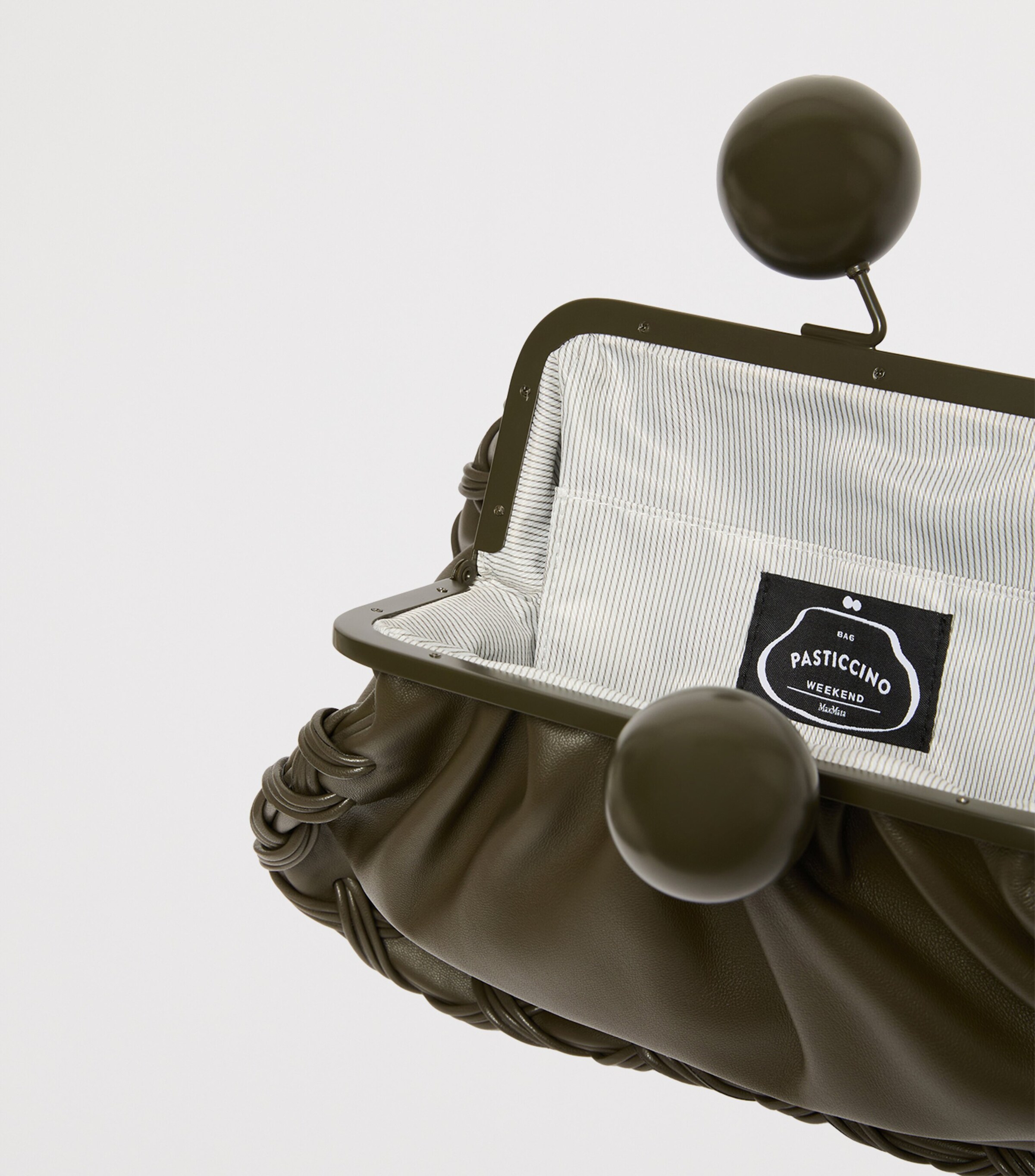 Weekend Max Mara Green Lamb Leather Pasticcino Clutch Bag | Harrods VE