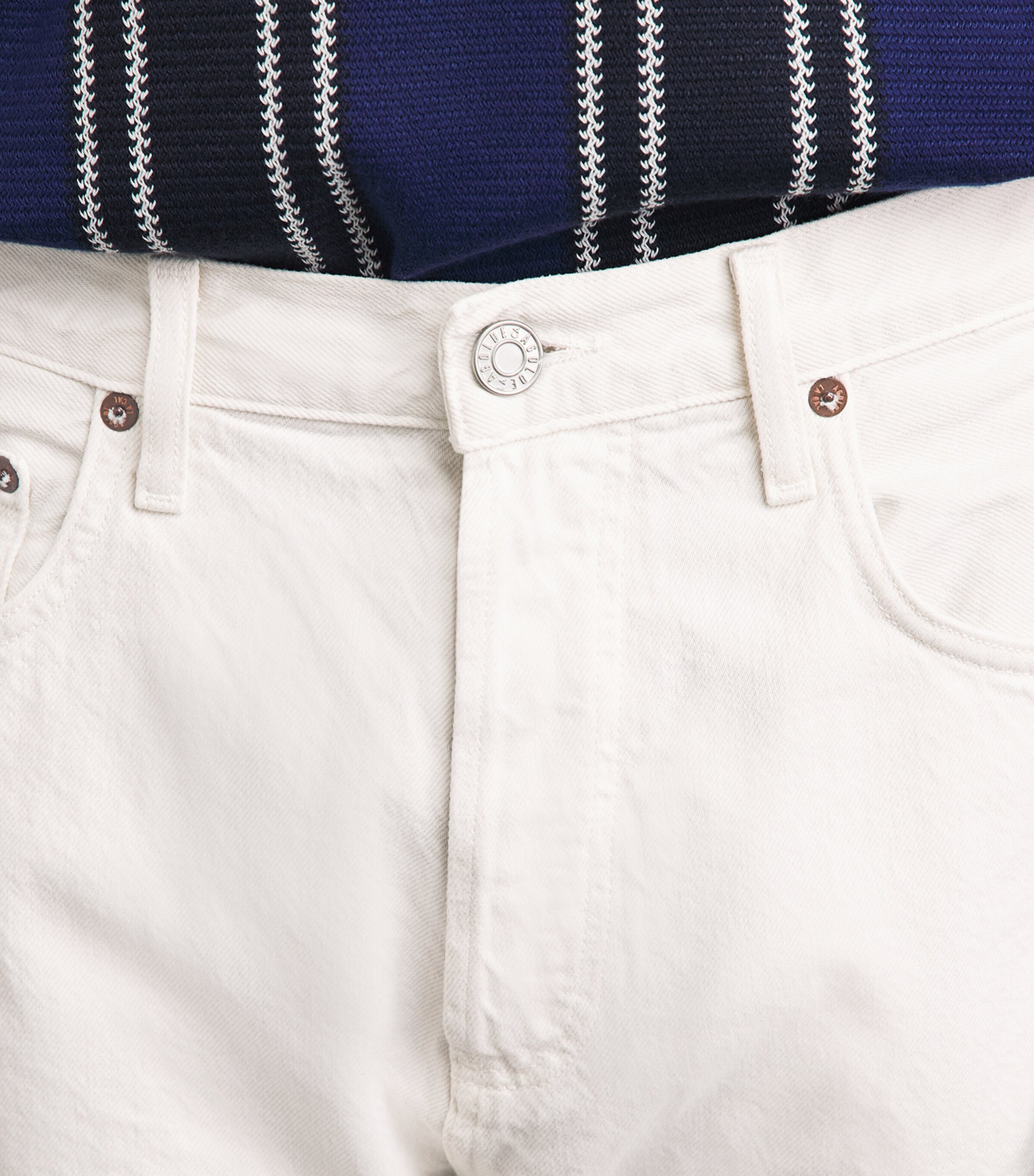 AGOLDE Mens Magnus Straight Jeans Chalk White Image 3