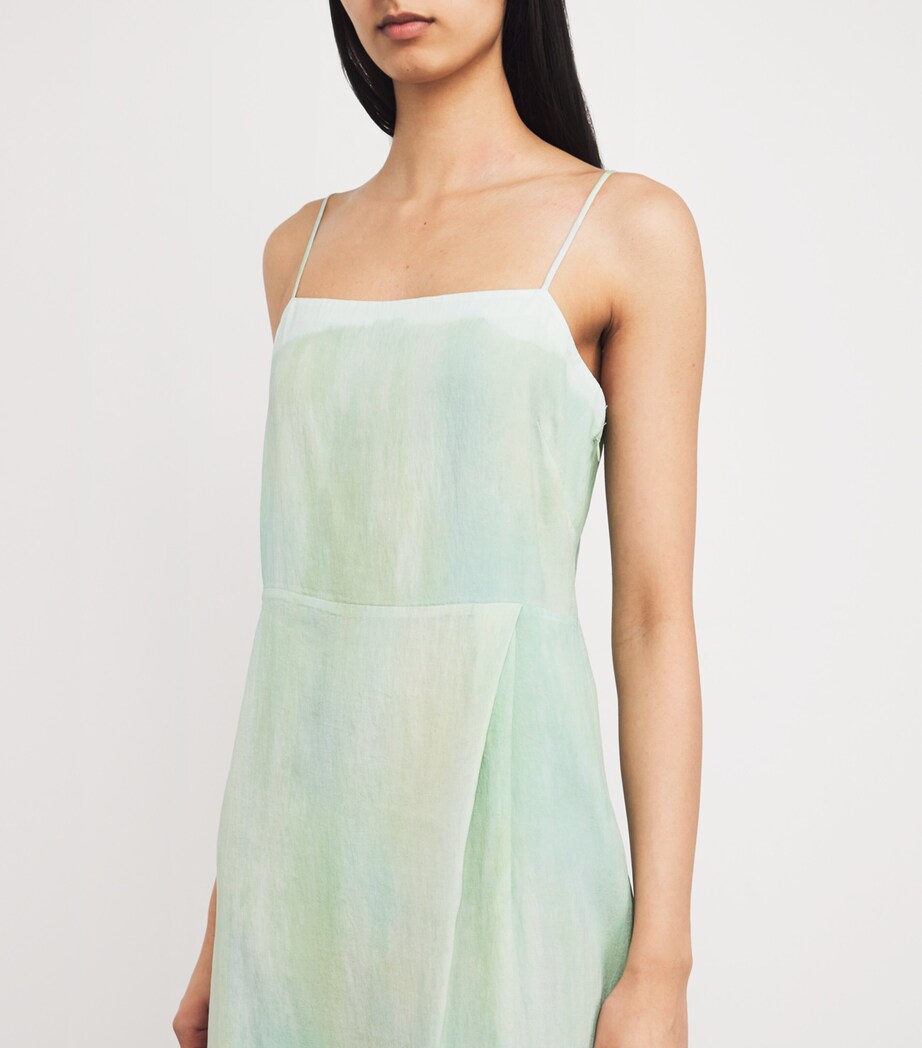 Vince Green Satin Watercolour Midi Dress | Harrods US Vince Green Satin Watercolour Midi Dress | Harrods US