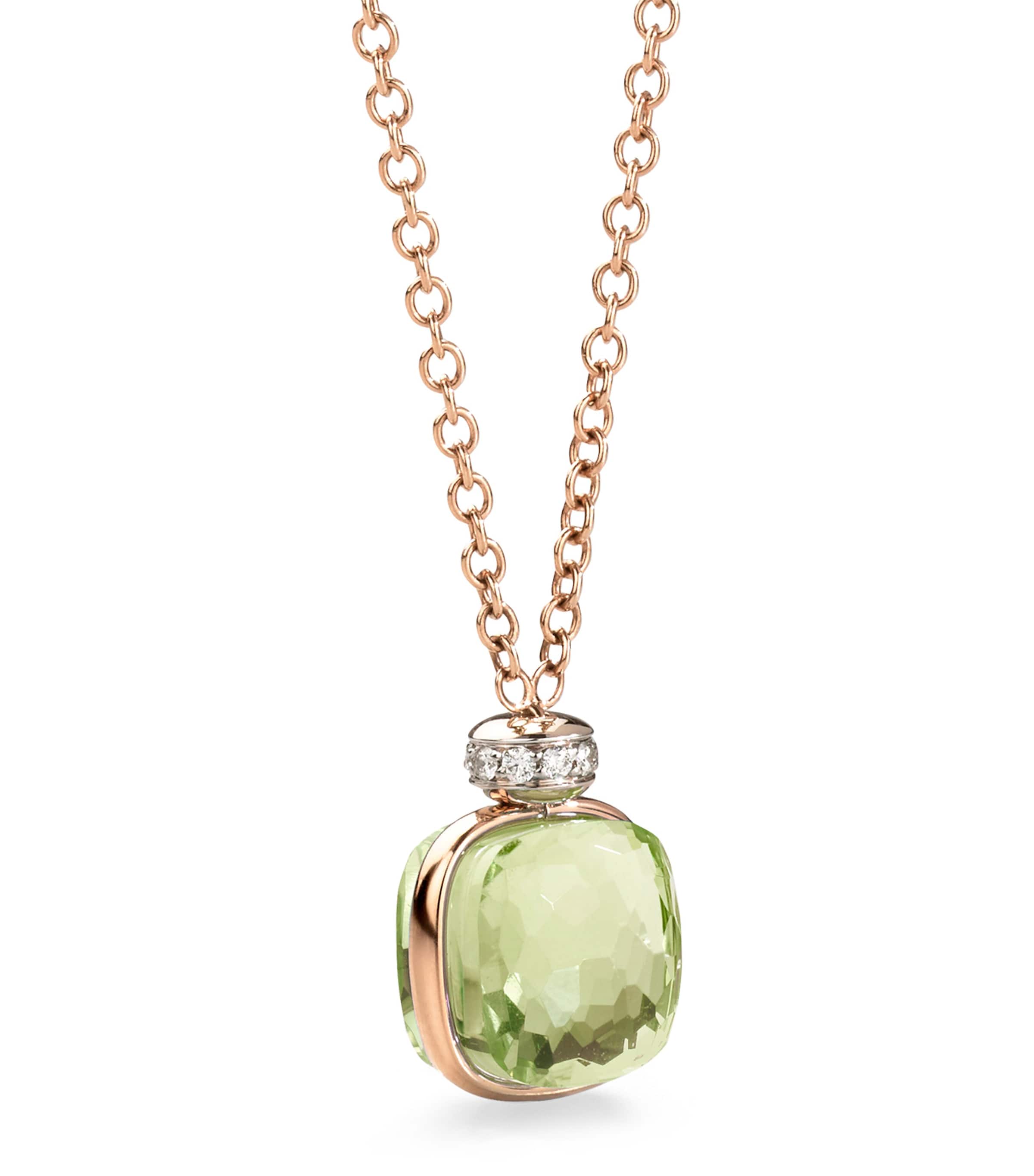 Pomellato Mixed Gold, Diamond And Prasiolite Nudo Necklace In Gray
