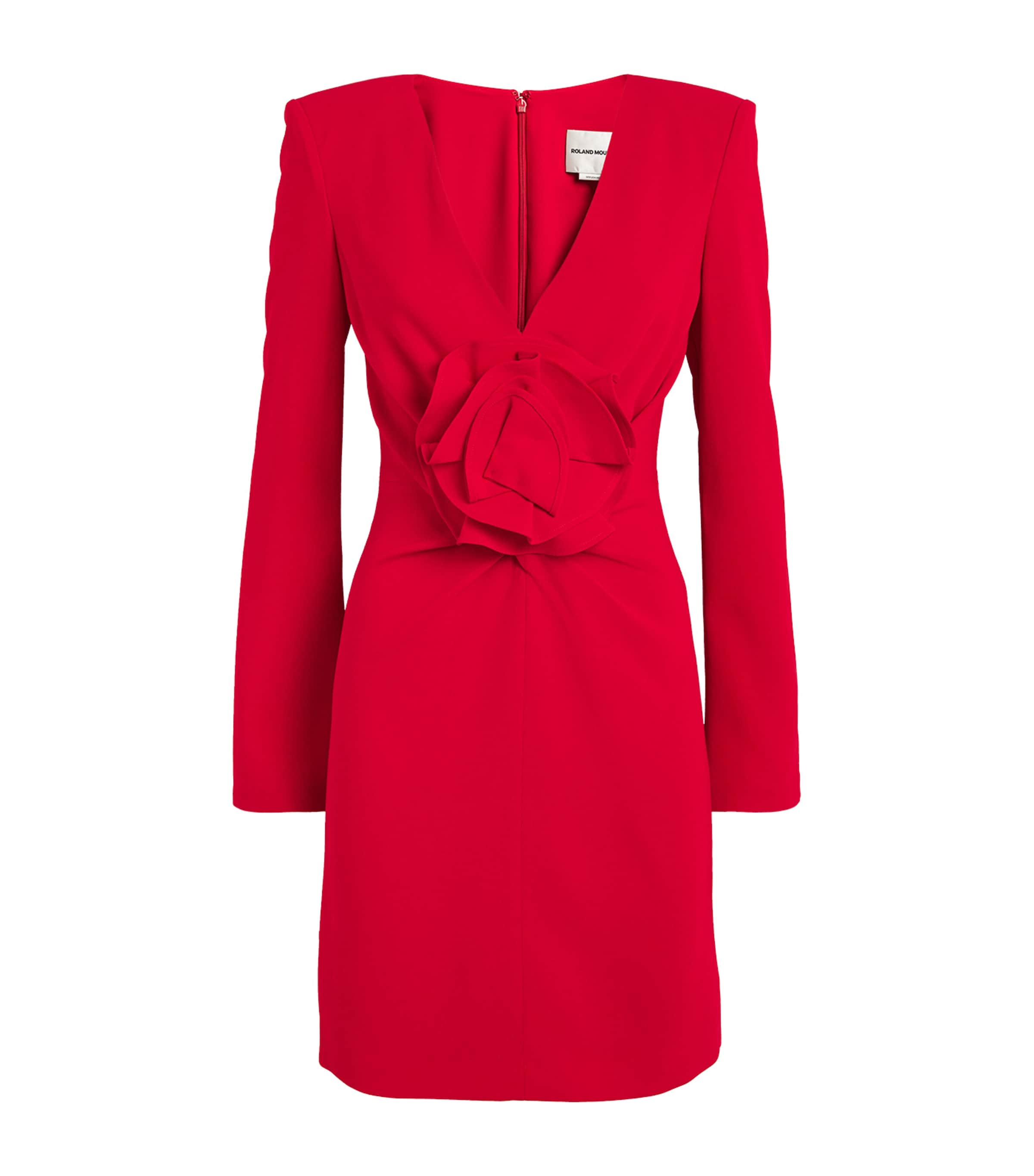 Roland Mouret Flower-detail Mini Dress In Red