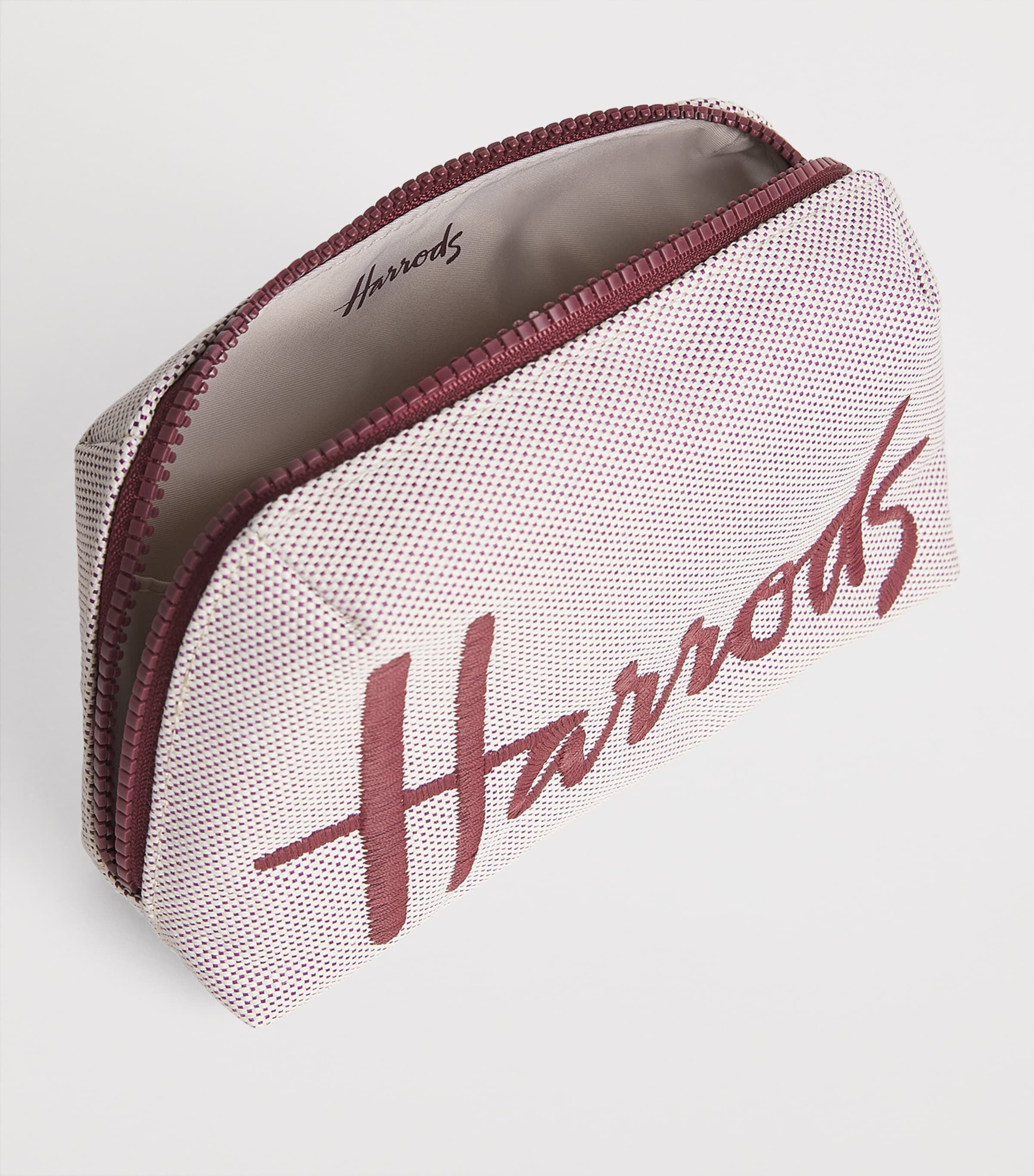 Harrods Small Logo Cosmetics Bag Neutral Image 2