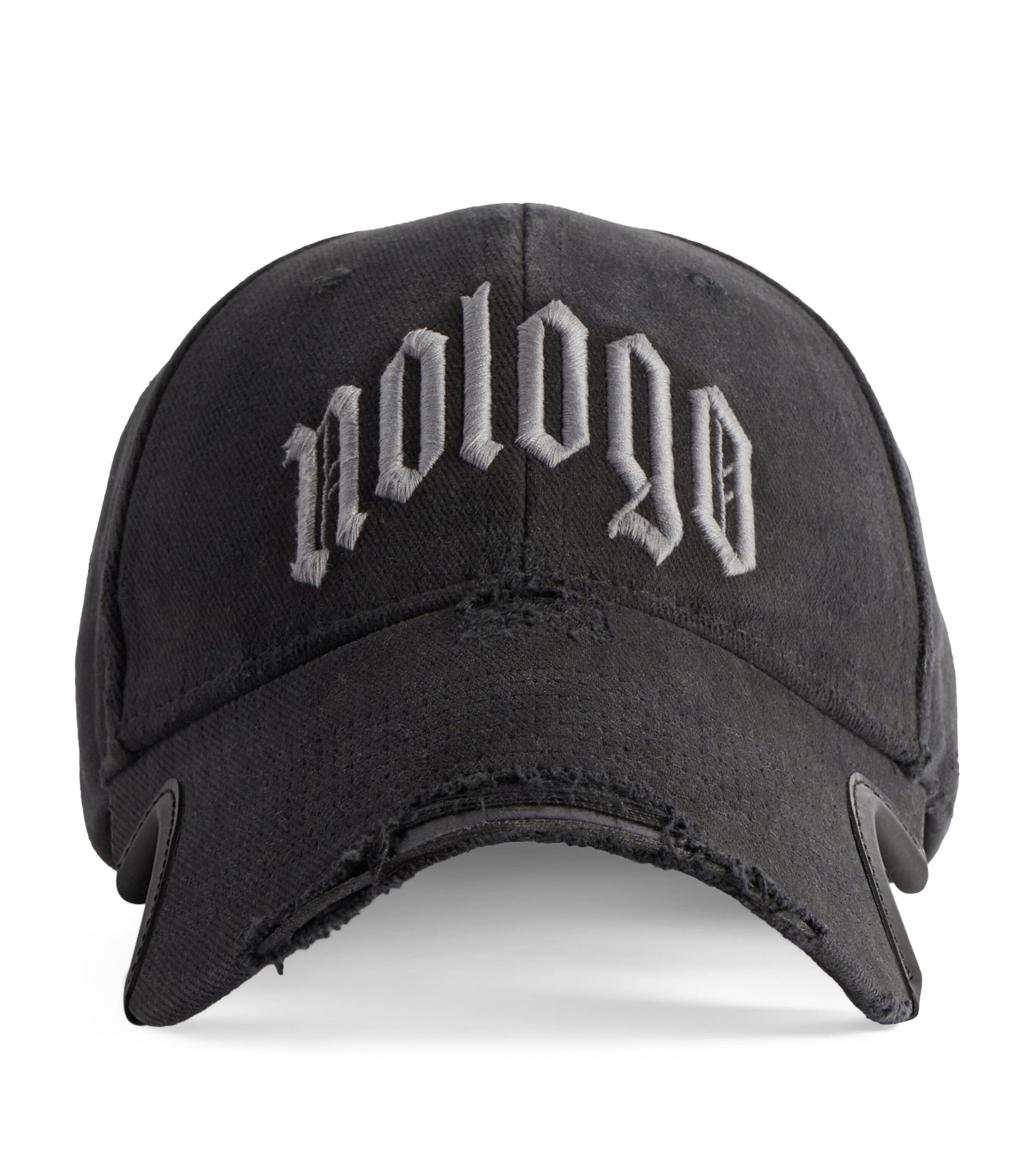 Balenciaga Cotton Nologo Baseball Cap In Black