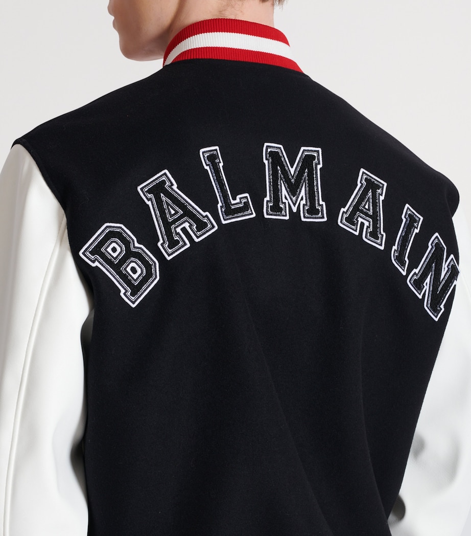 Virgin Wool Logo Bomber Jacket EBE NOIR/BLANC/ROUGE Image 8