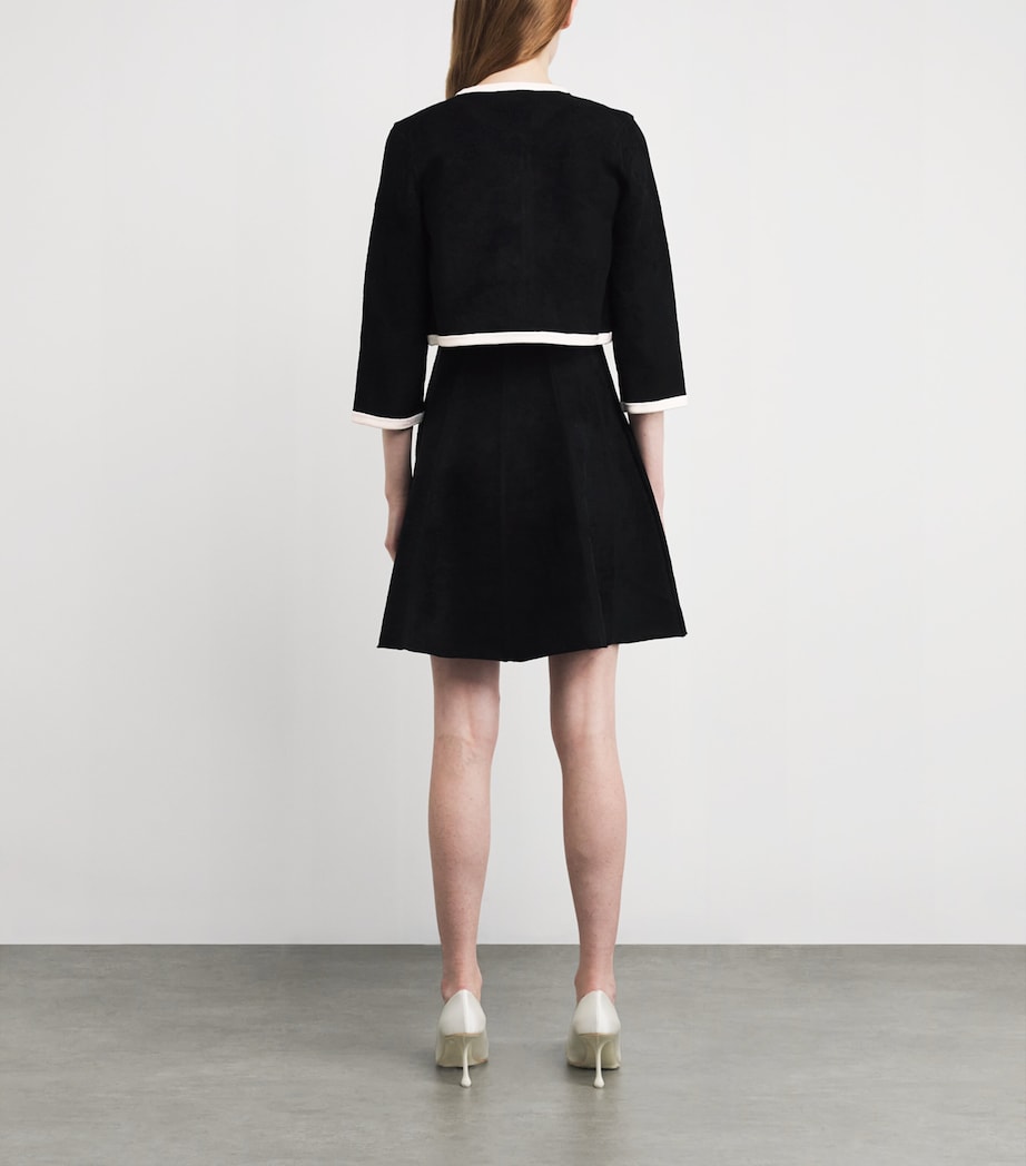 Knitted Cardigan-Overlay Mini Dress BLACK Image 3