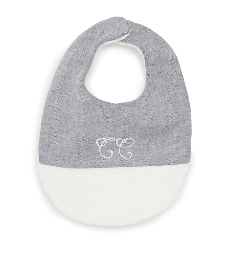 Towelling-Trim Embroidered Bib 50BLEU CHAMBRAY Image 1