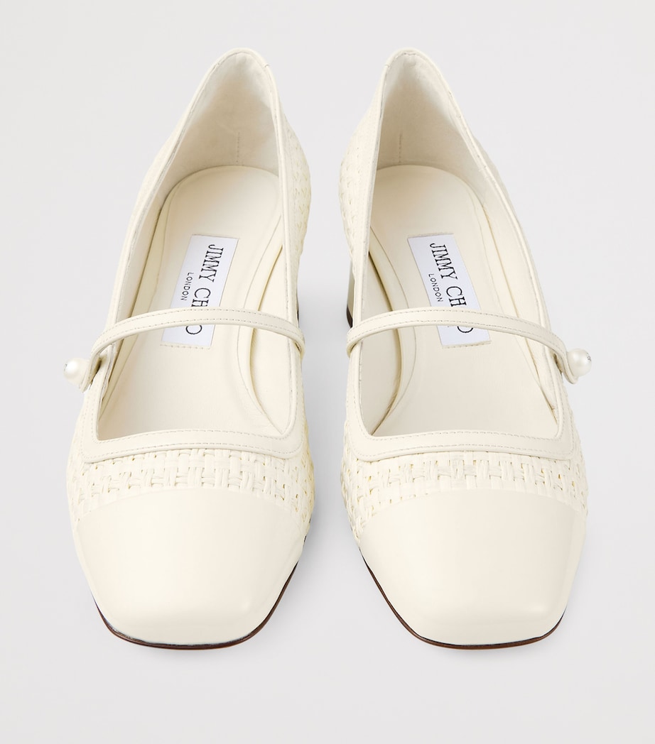 Elisa 45 Woven Mary Jane Pumps LATTE/LATTE Image 5