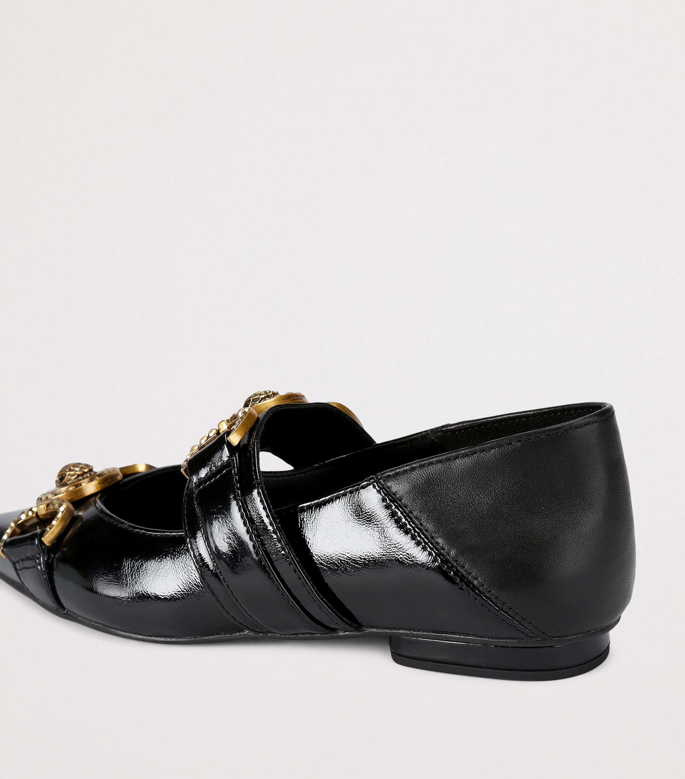 Kurt Geiger London Leather Embellished Mansion Flats Black Image 2