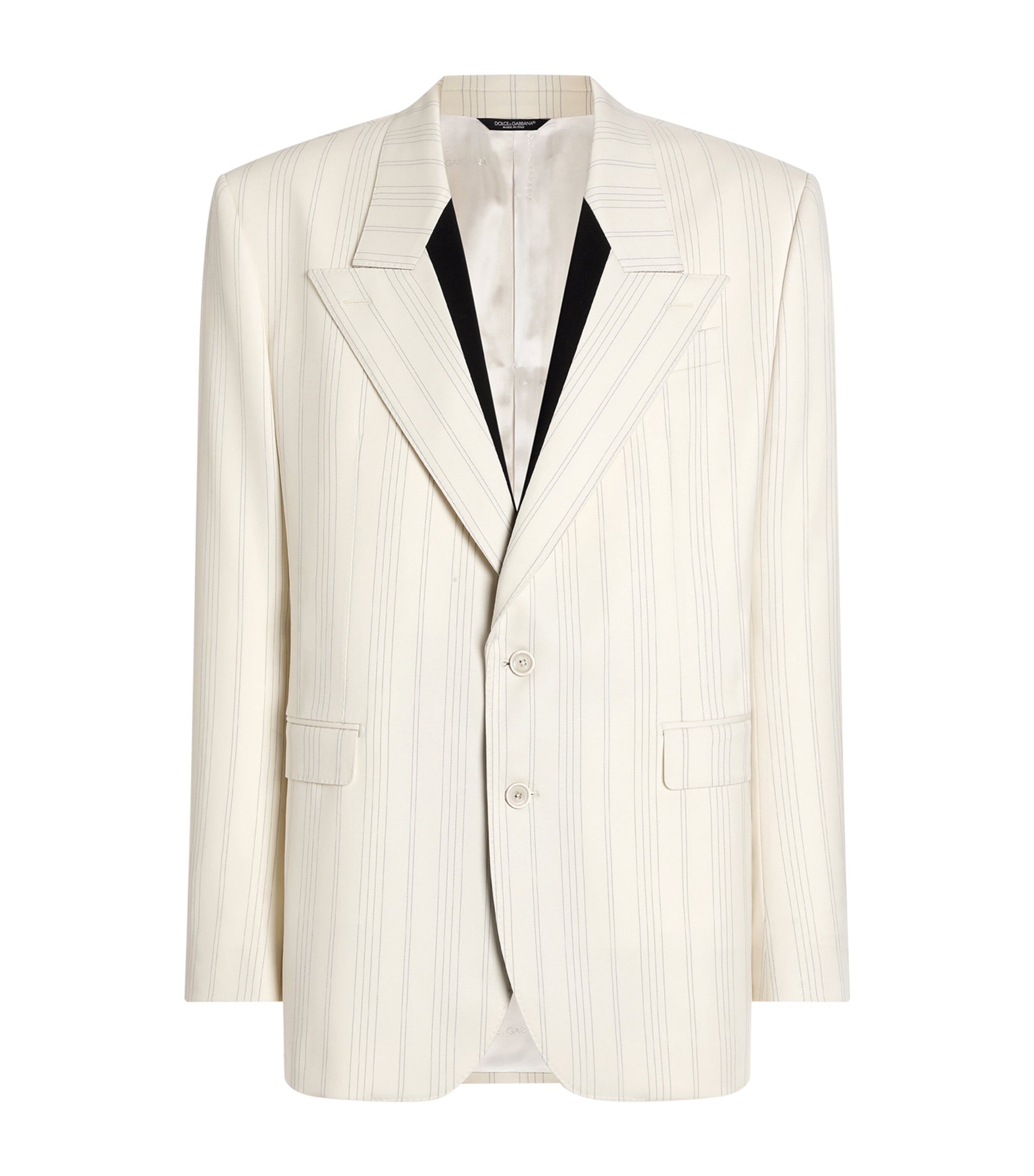 Dolce&Gabbana Mens Virgin Wool Pinstripe Double-Breasted Blazer Striped Image 1