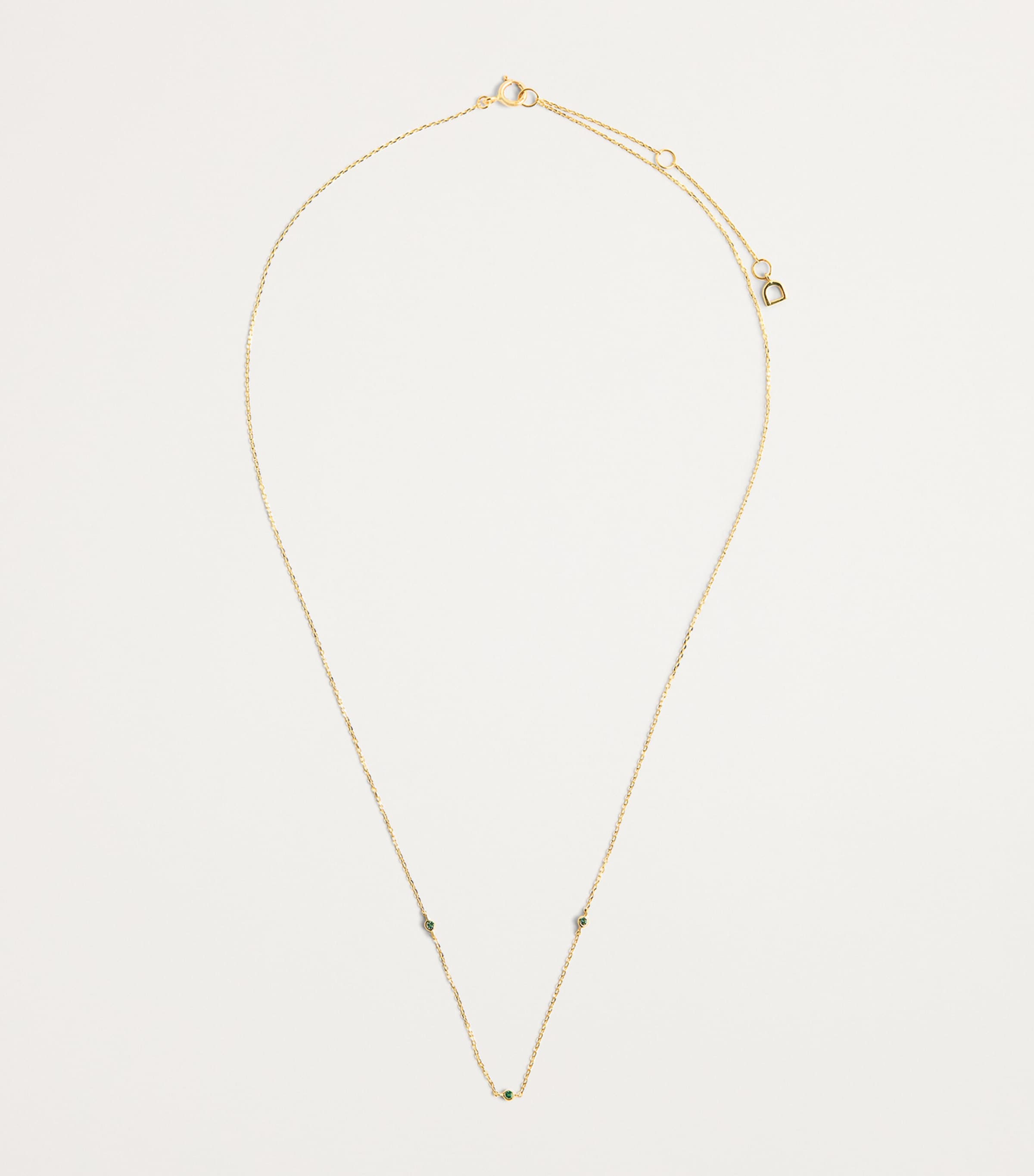 Yellow Gold and Emerald Charm Necklace GOLD Image 3