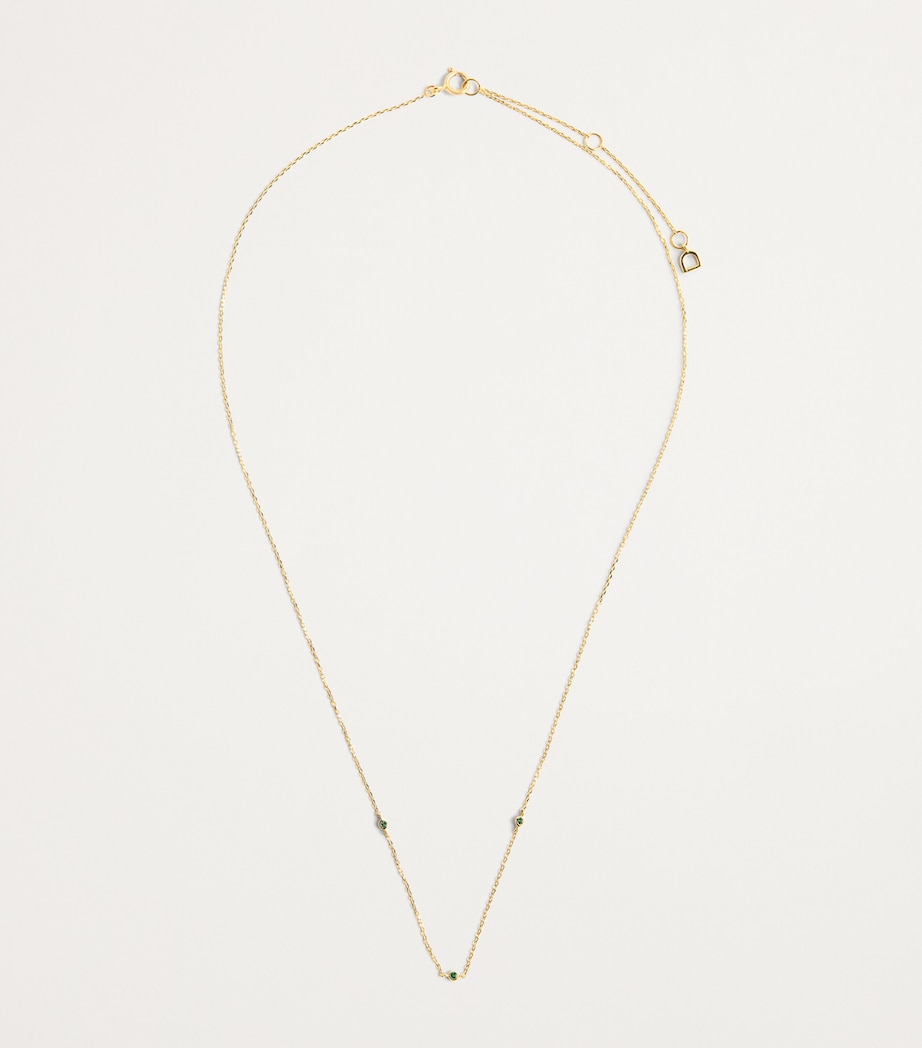 Yellow Gold and Emerald Charm Necklace GOLD Image 3