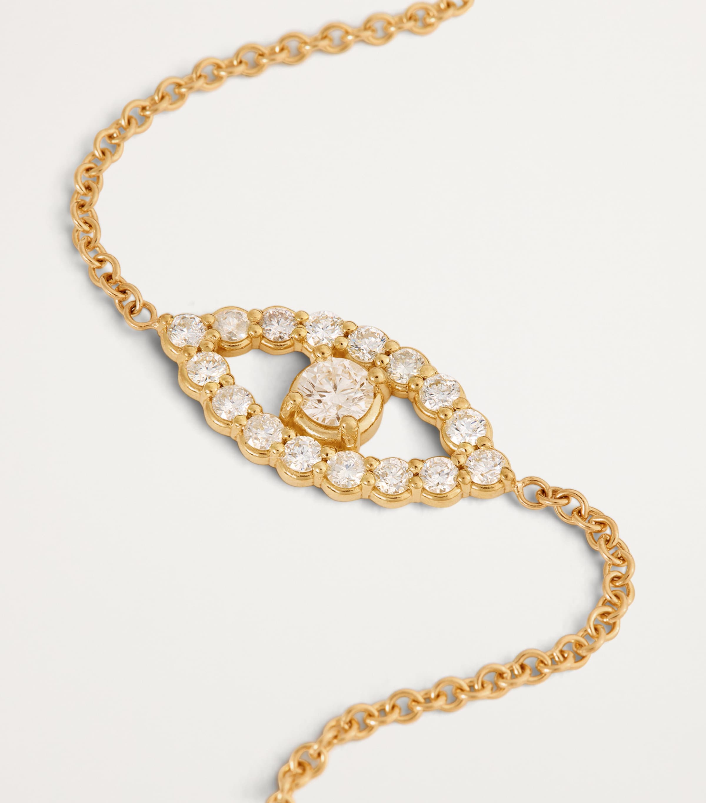 Medium Yellow Gold and Diamond Edith Evil Eye Bracelet YELLOW GOLD Image 4