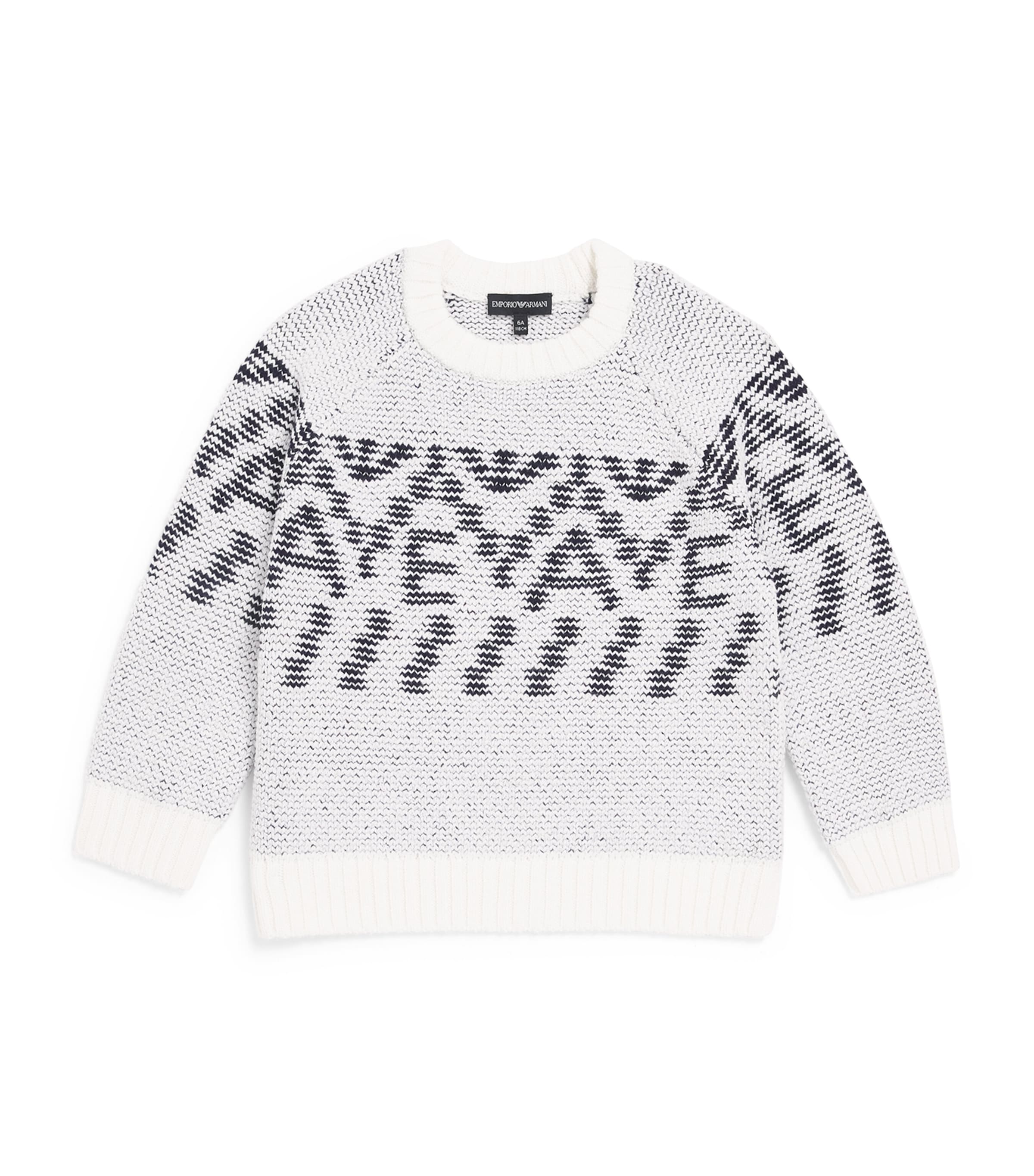 Emporio Armani Kids Jacquard Sweater (4-16 Years) Fant.blu Image 1