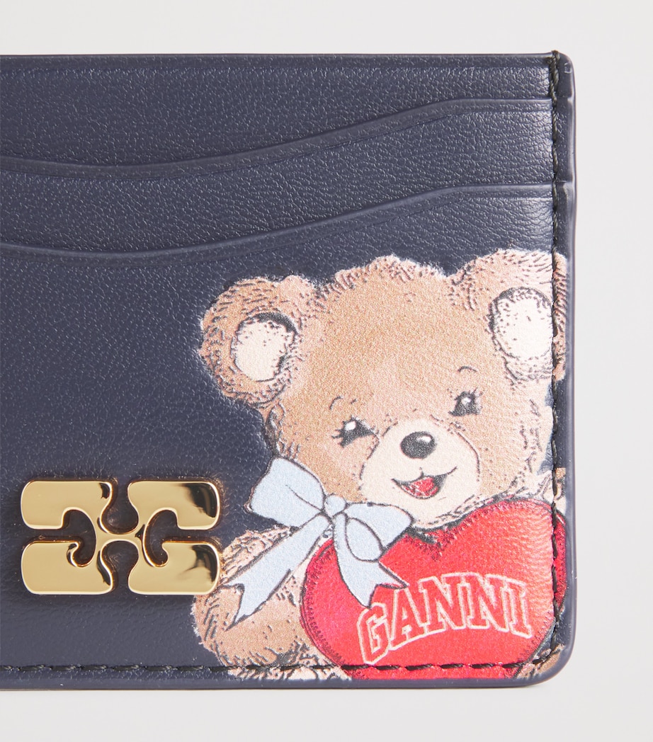 Recycled Leather Bou Card Holder 096 BLACK/IRIS Image 3