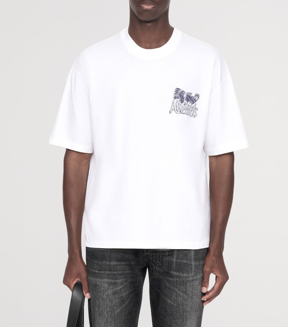 AllSaints Mens Organic Cotton Battles T-Shirt Optic White Image 3