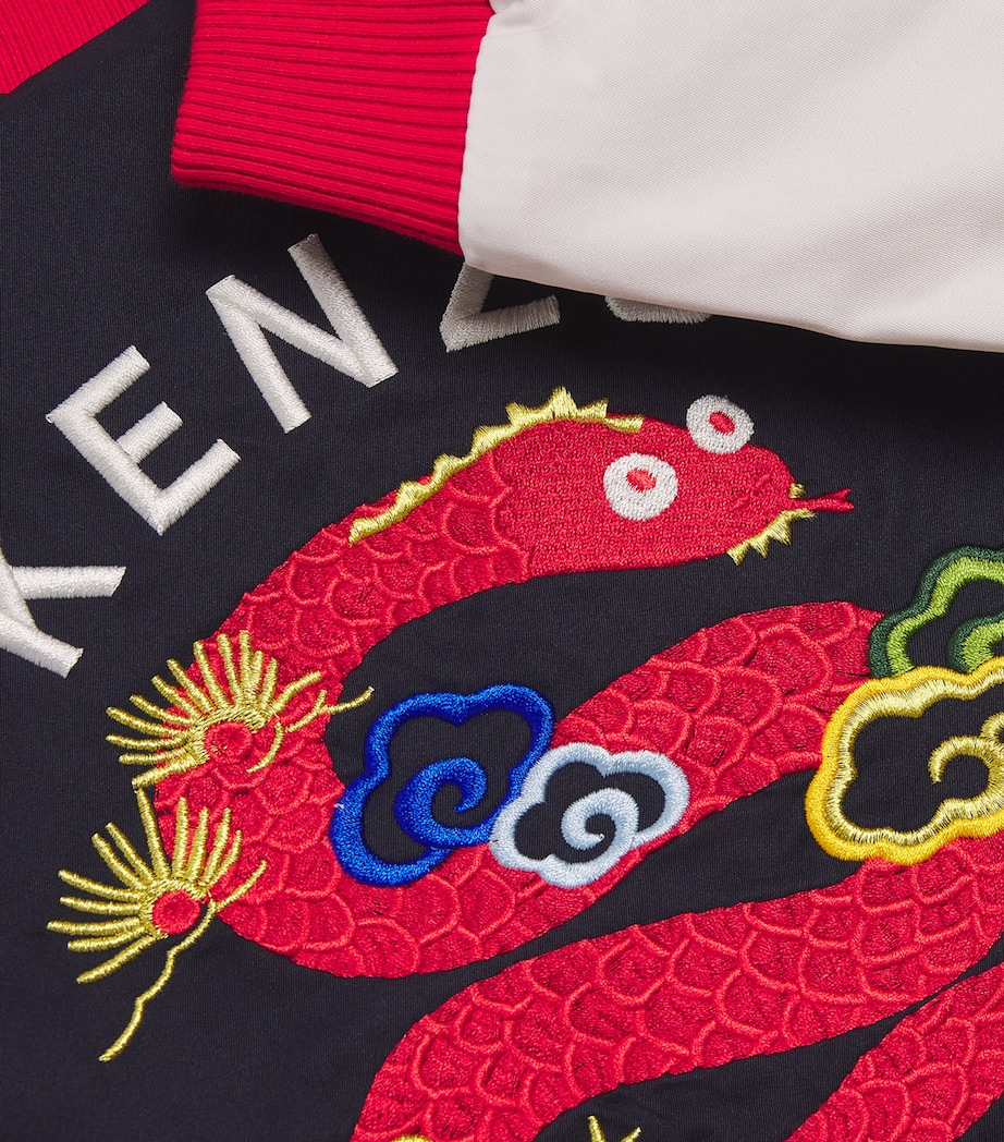 Kenzo Kids Lunar New Year Varsity Jacket (2-14 Years) Navy Image 3