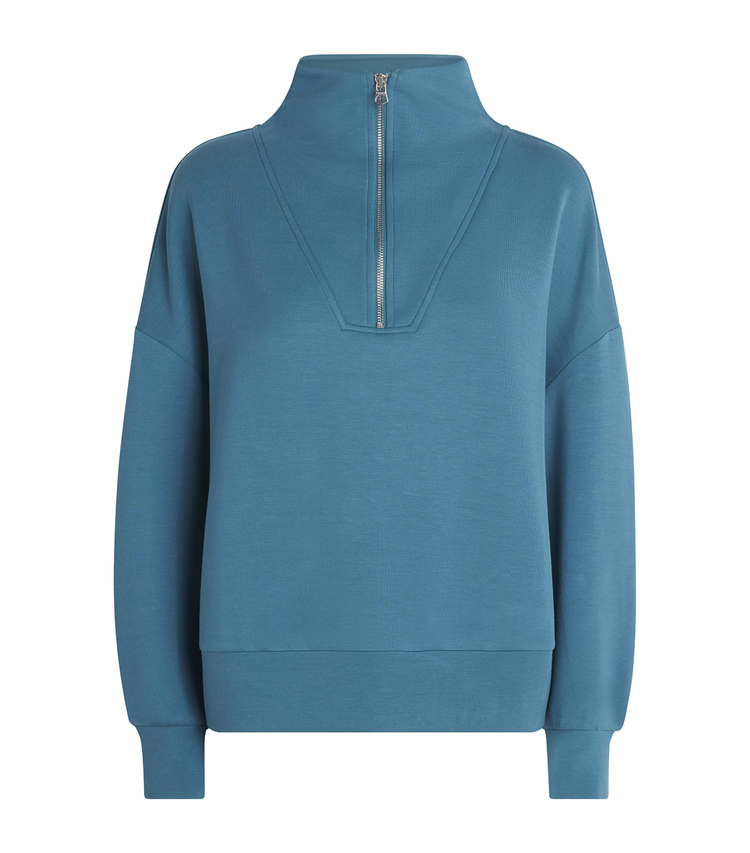 Varley Womens DoubleSoft Hawley Half-Zip Sweatshirt Mallard Blue Image 1