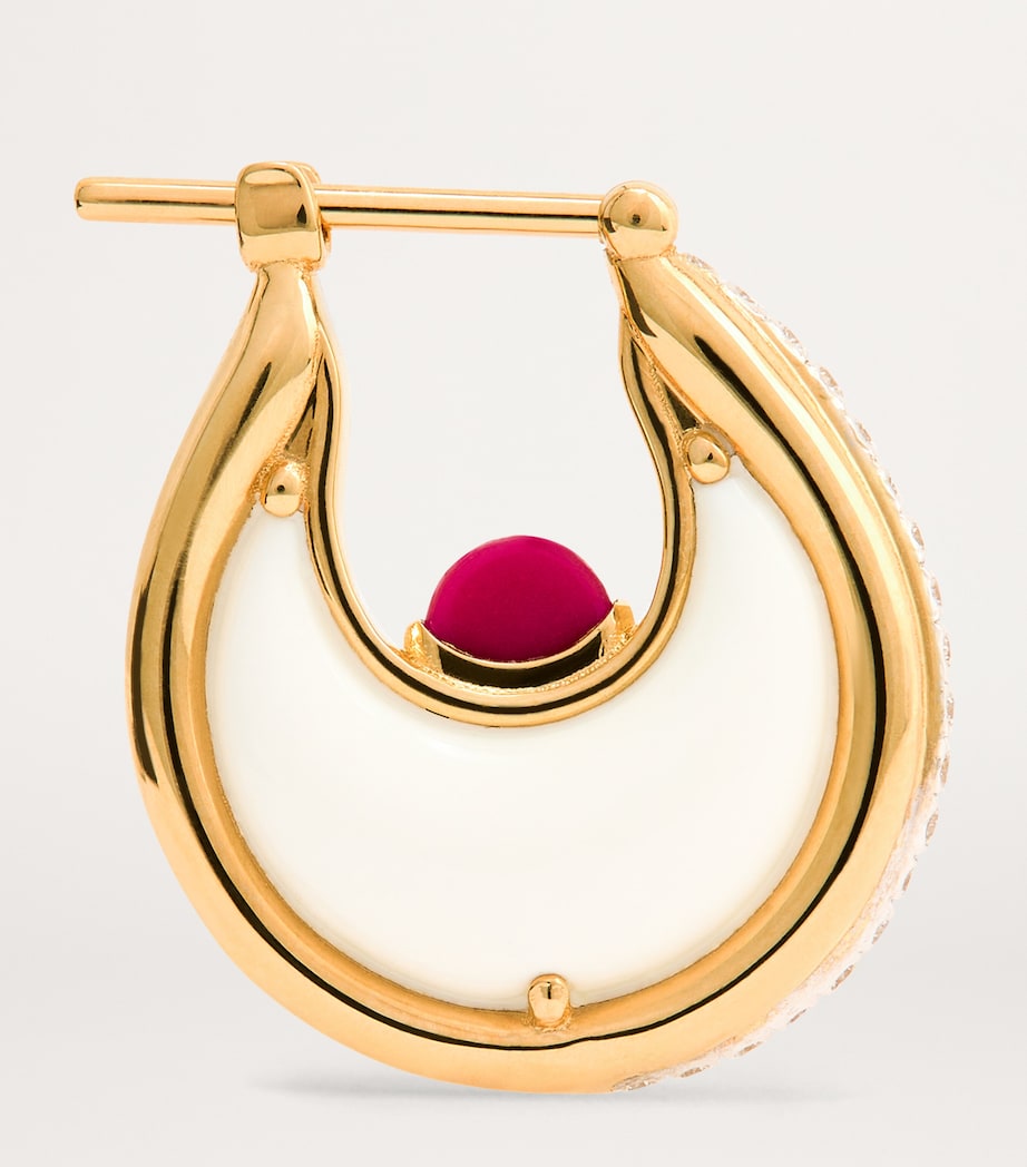 Yellow Gold, Ruby and Diamond Lot N*91 Diana Earrings YELLOW GOLD Image 4