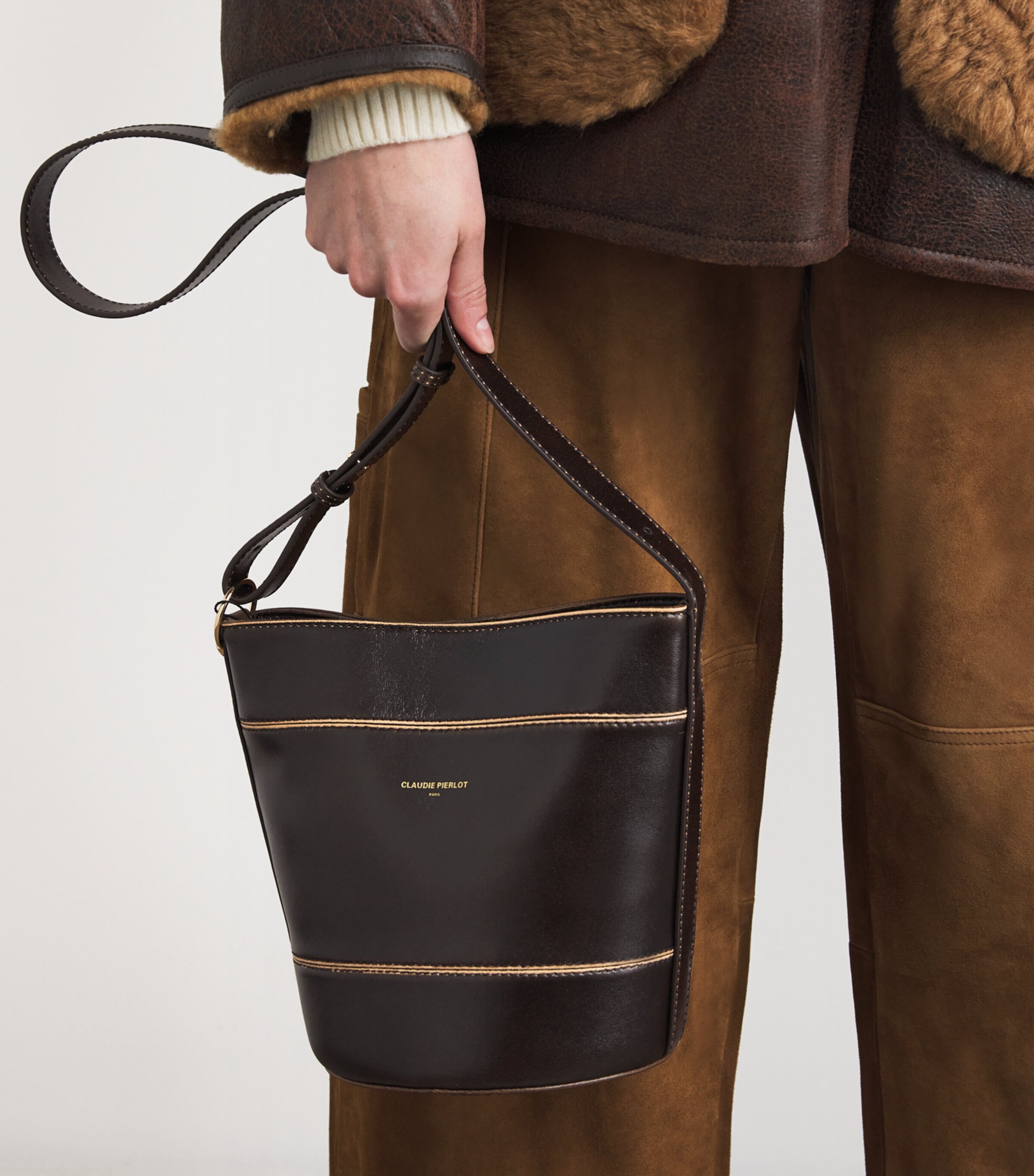 Claudie Pierlot Brown Leather Solveig Tote Bag Harrods AU