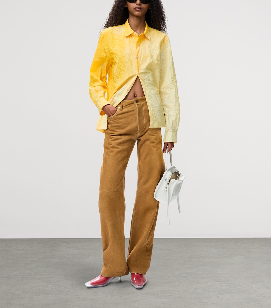 LOEWE Womens Cotton-Blend Dyed Shirt Yellow Image 2
