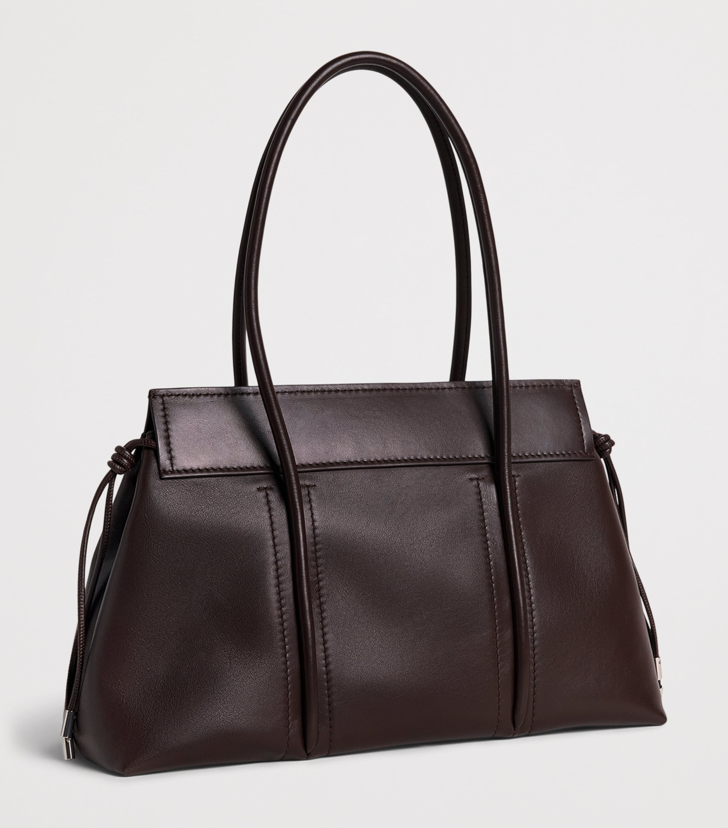 Harrods Medium Leather Marcie Tote Bag Brown Image 3