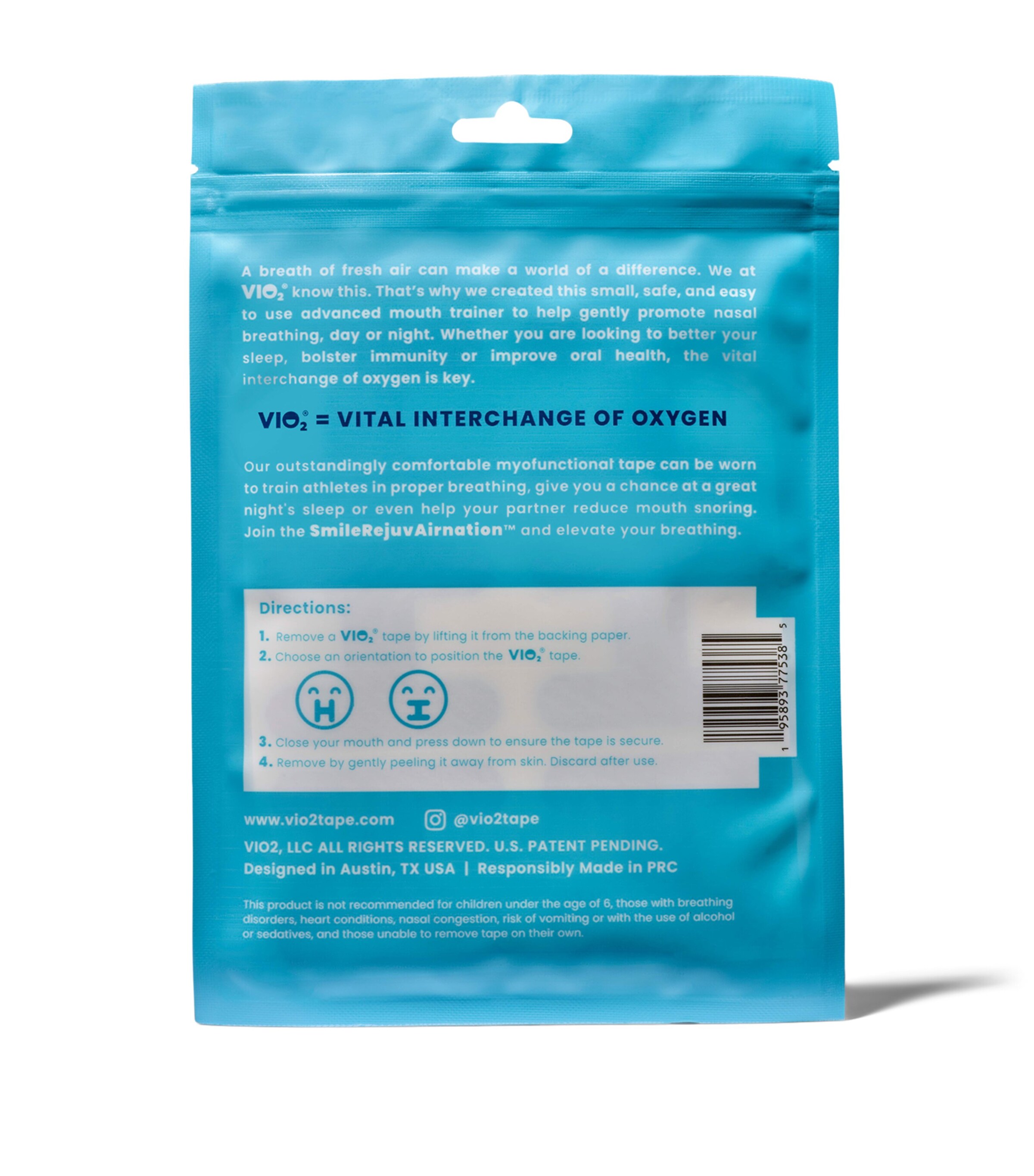 VIO2 Unscented Mouth Tape (1 Pack) NO COLOUR Image 4