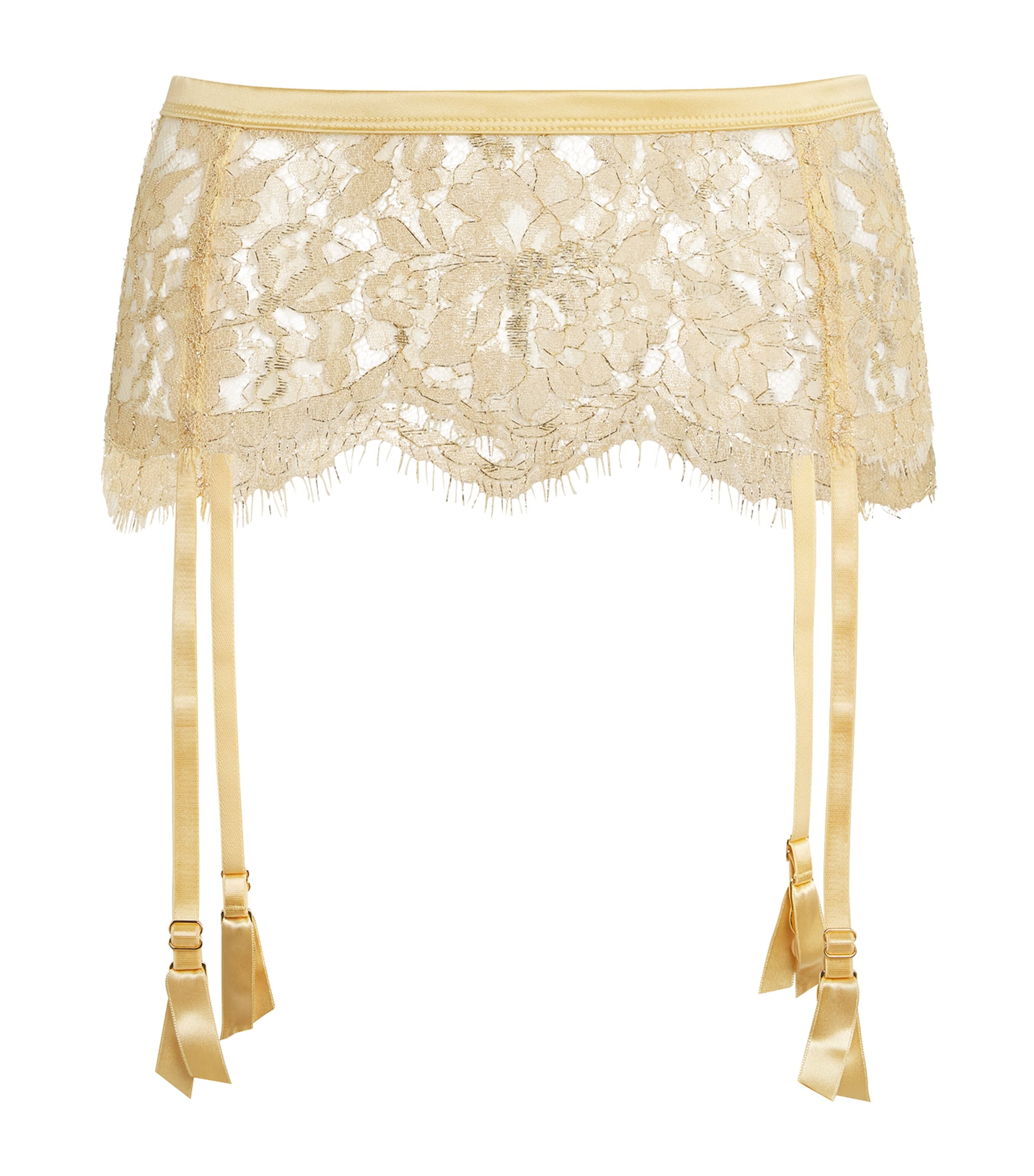 Coco De Mer Lace Fiorella Suspender Belt In Gold