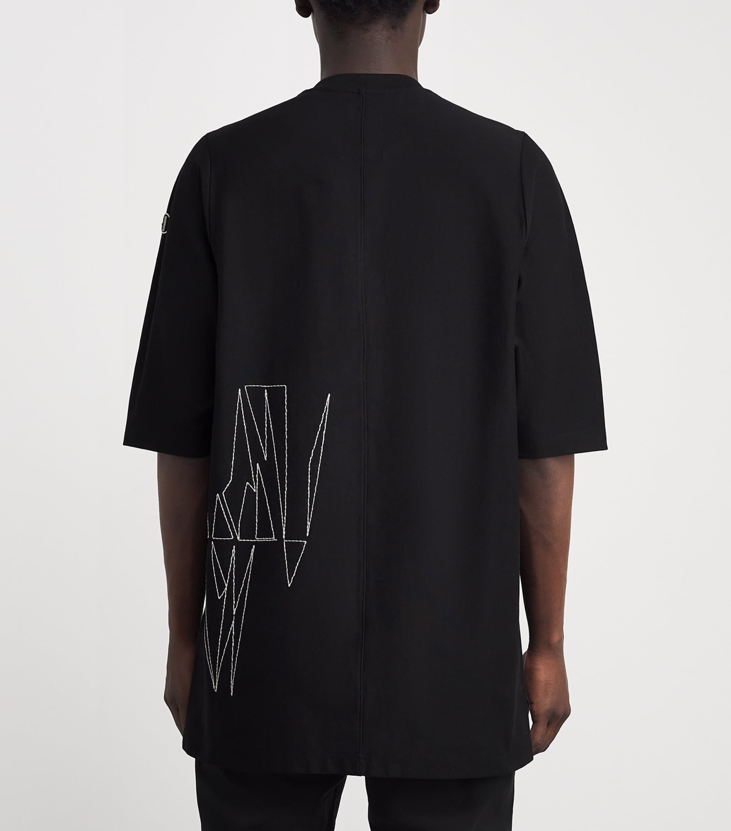 x Moncler Cotton Embroidered Jumbo T-Shirt 999 - BLACK Image 4