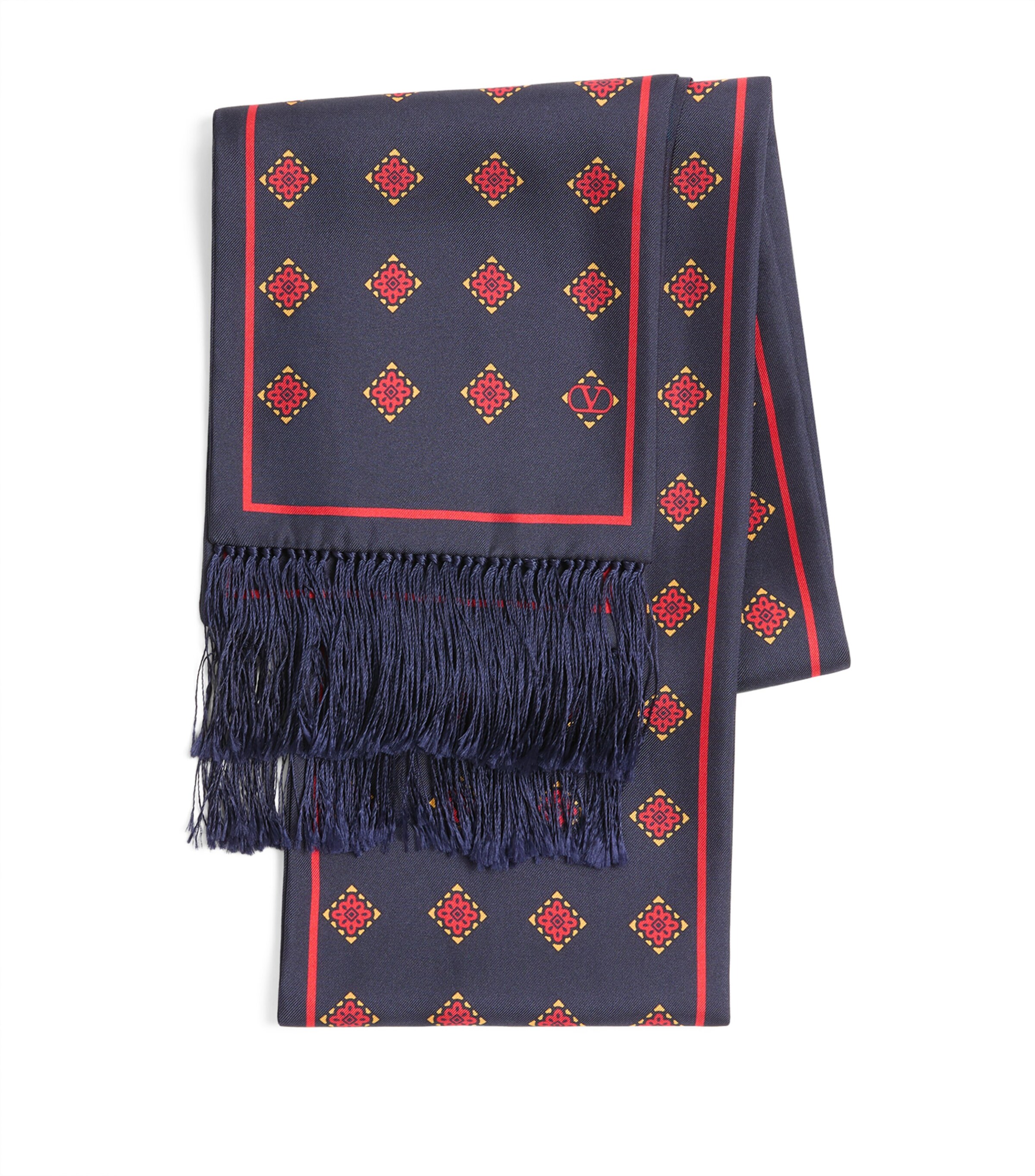 Valentino Garavani Silk Fringe Scarf | Men Accessories | Scarves | Designers | Valentino Garavani | Men Clothing | Knitwear | Cardigans | Women Clothing | Skirts | Mini Skirts | Women Shoes | Boots | Biker Boots