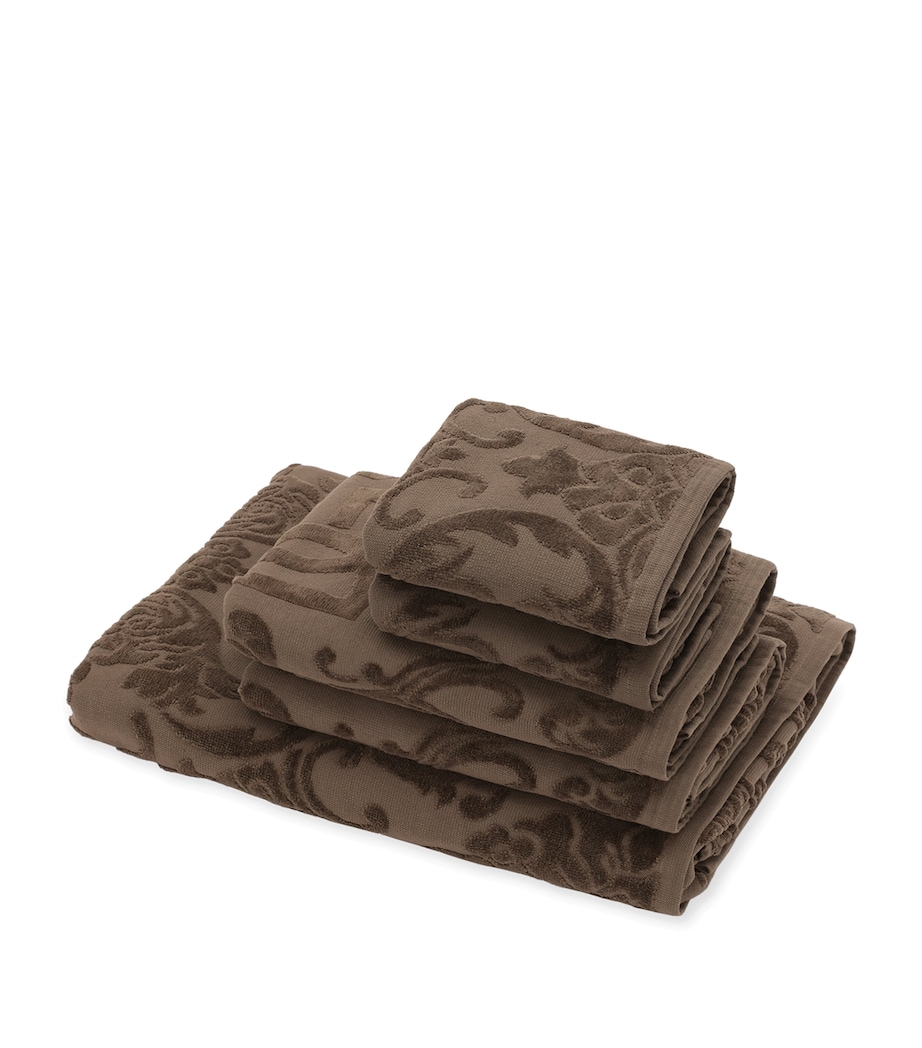 Set of 5 Cotton Jacquard Bath Towels U0052 MARRONE Image 1