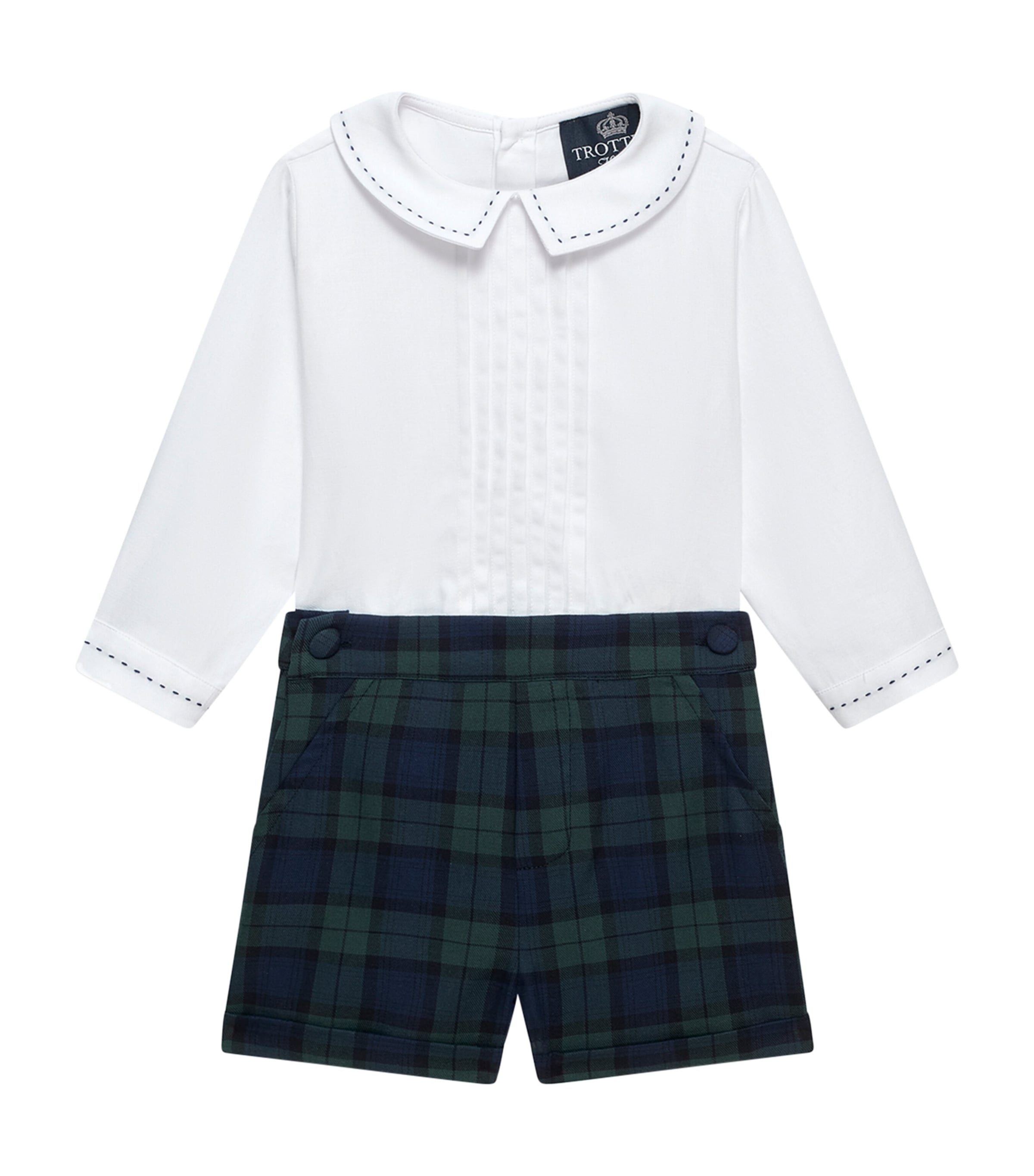 Trotters Kids' Rupert Shirt And Shorts Set In Blue