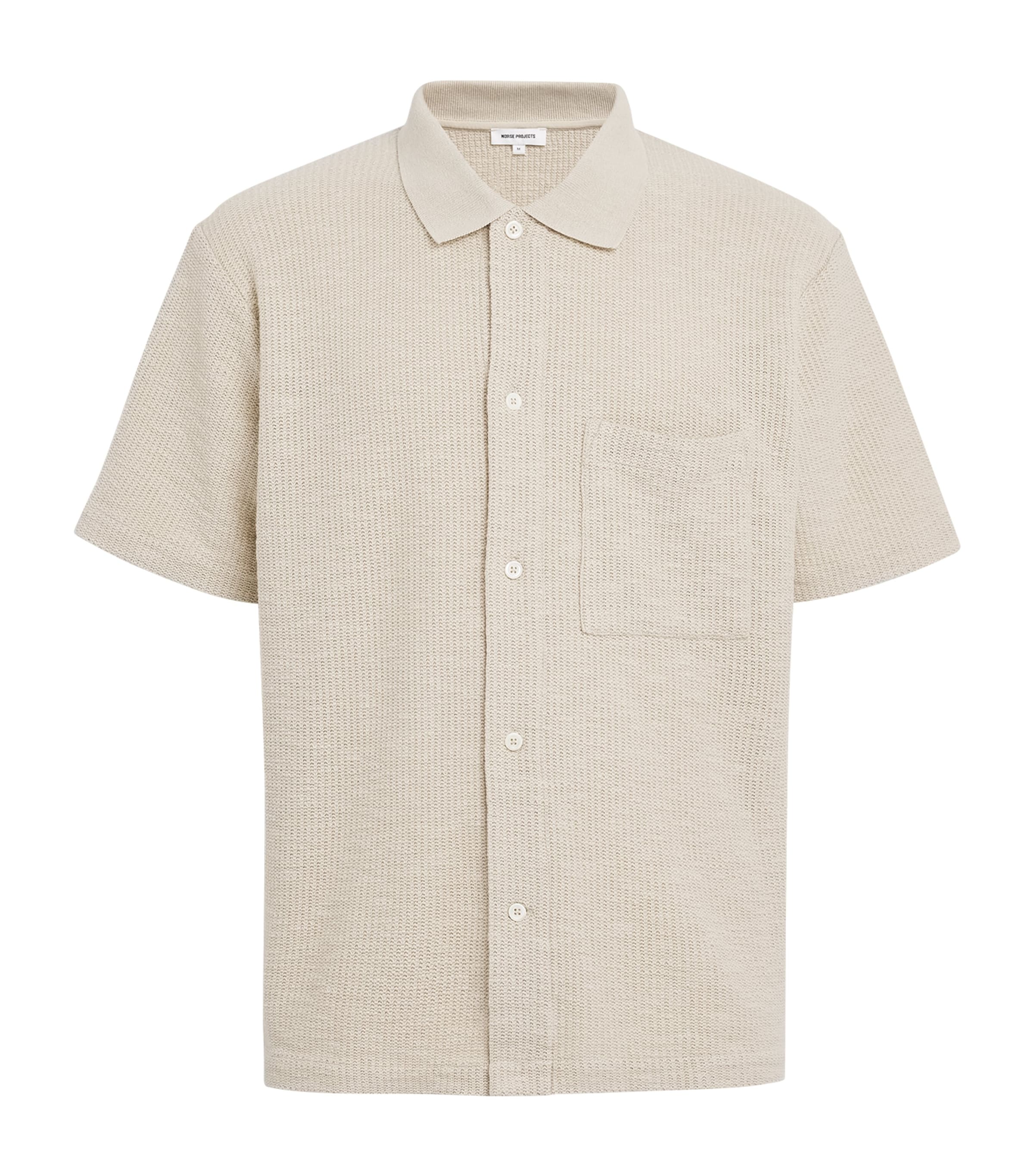 Officine Generale Crochet Button-up Shirt In Ivory