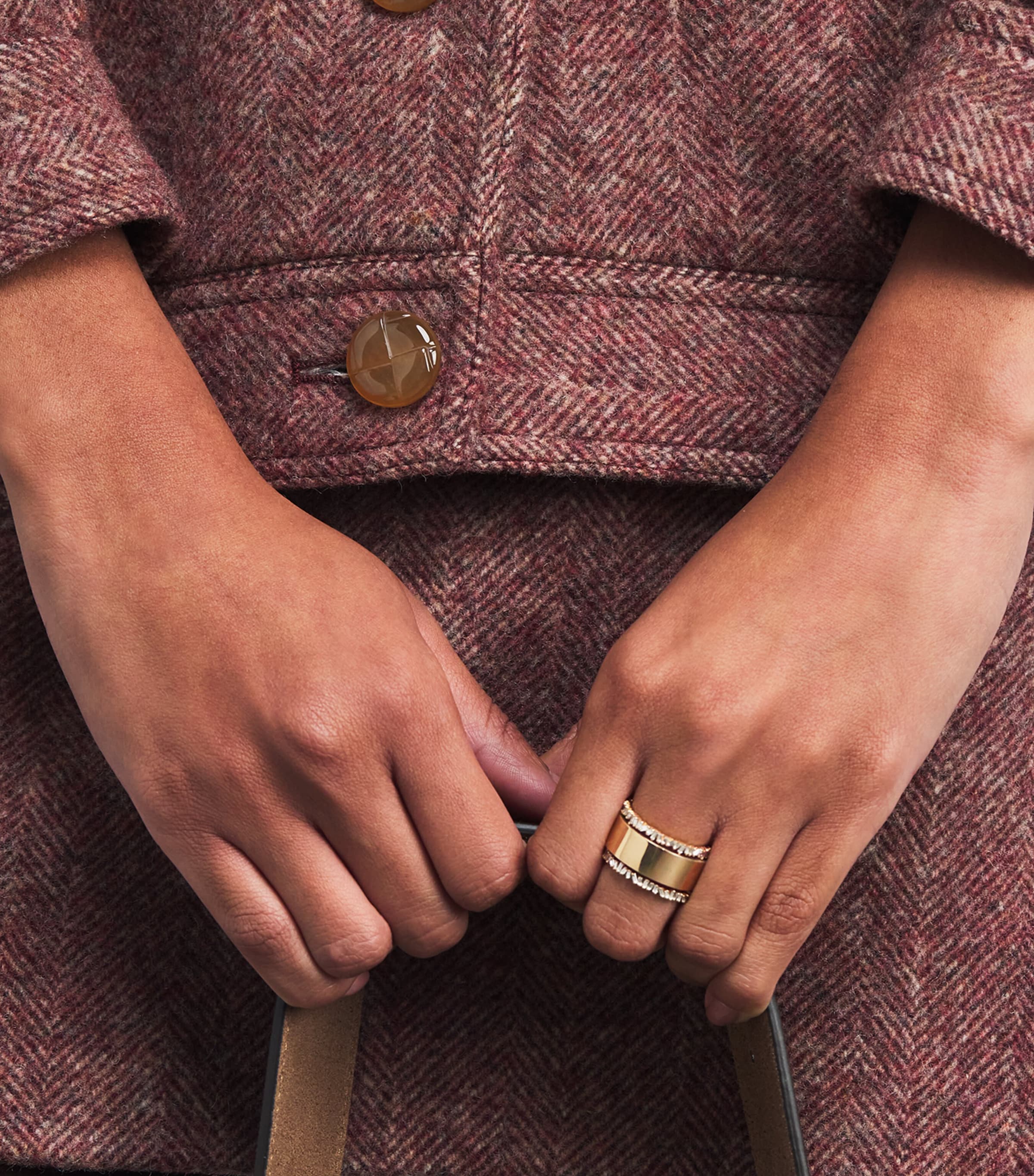 Yellow Gold and Diamond Tech Ring Jackets  (Size 8.5) 18K YG/WD Image 2