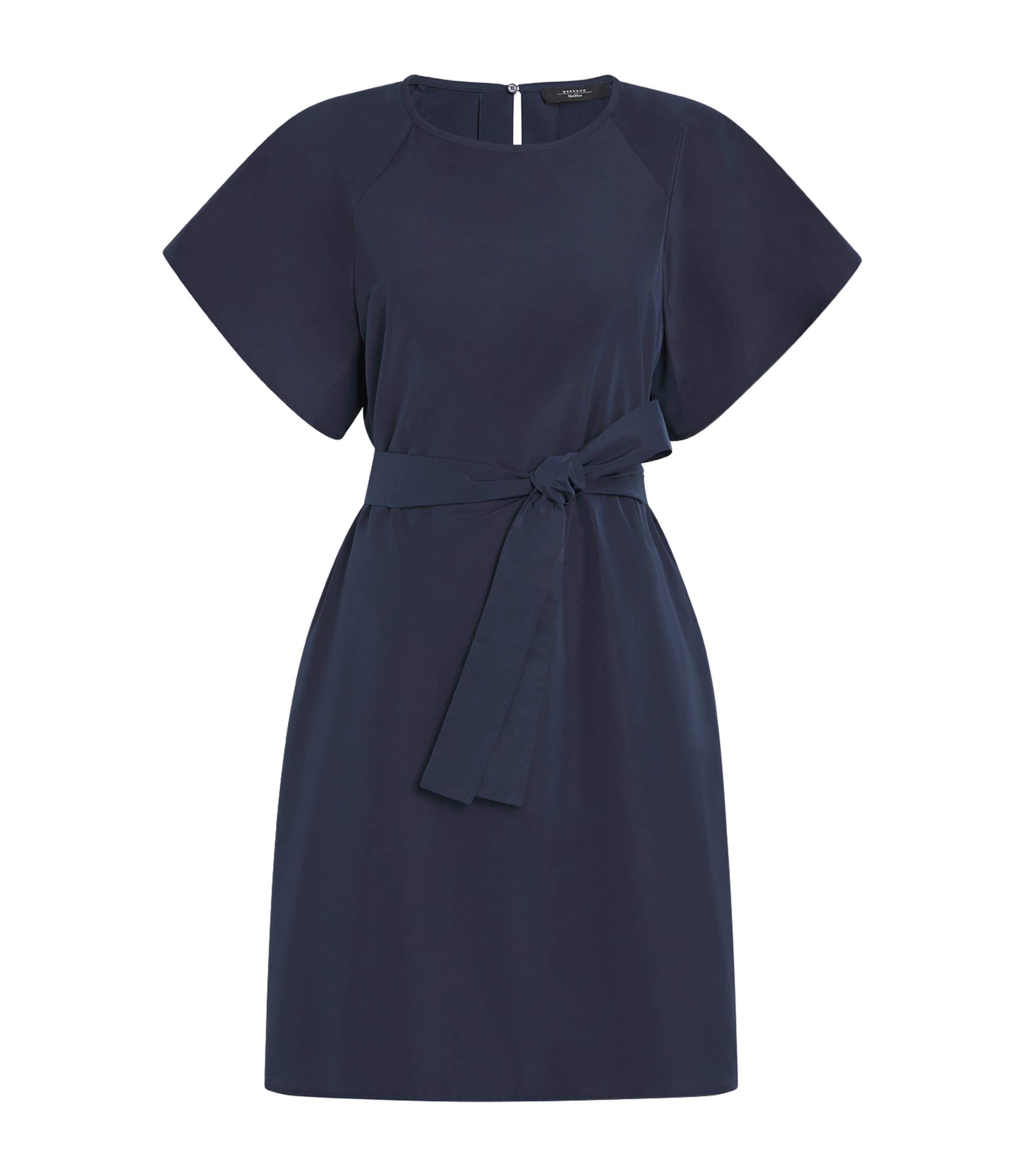 Taffeta Belted Mini Dress NAVY Image 1