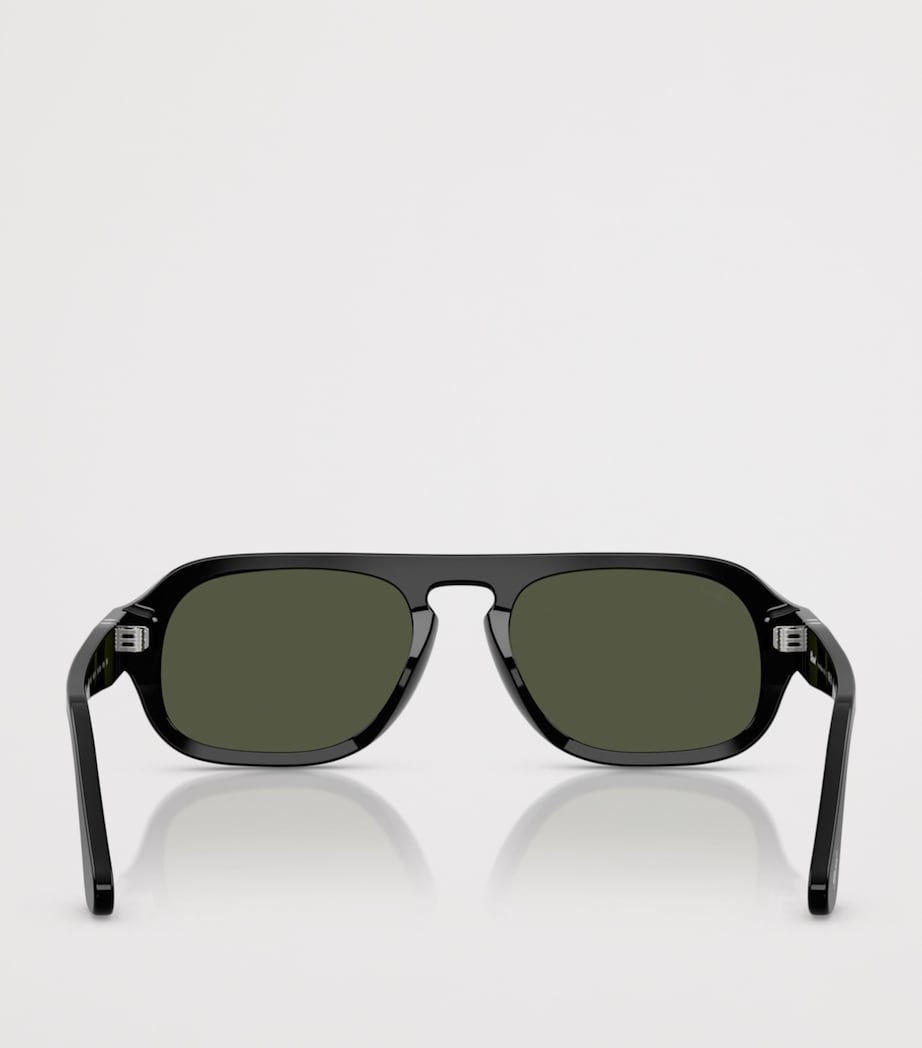 Persol Square Pilot Sunglasses Black Image 4