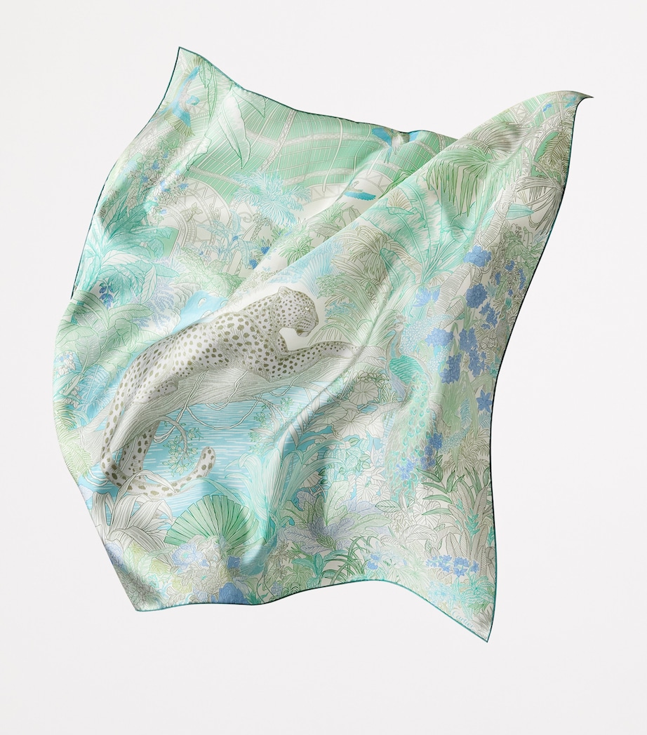 Cartier Silk Panthère Greenhouse Scarf Sage Green Image 5