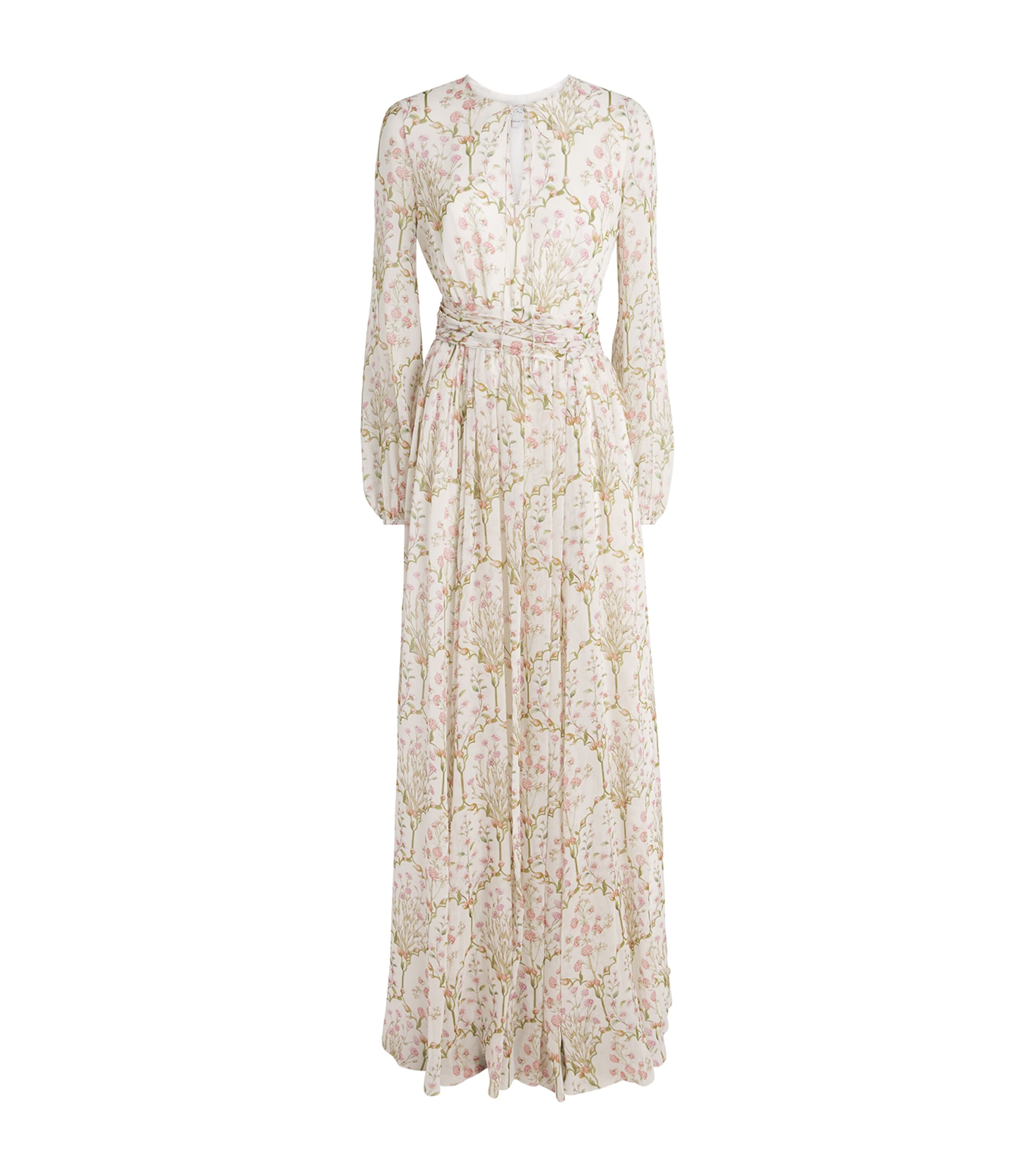 Giambattista Valli Silk-georgette Belted Gown In Neutral