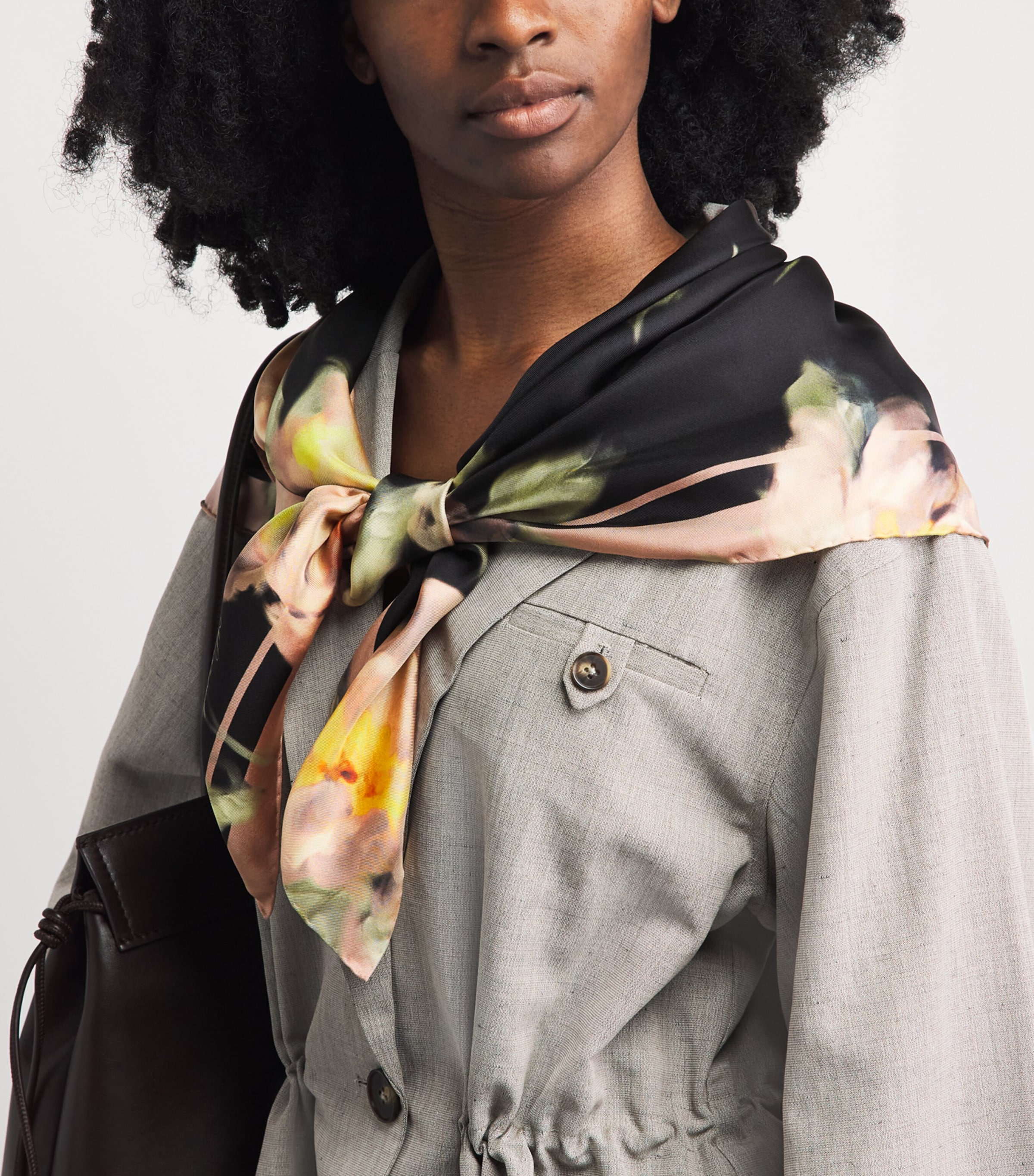 Harrods Silk Midnight Rose Scarf Image 2