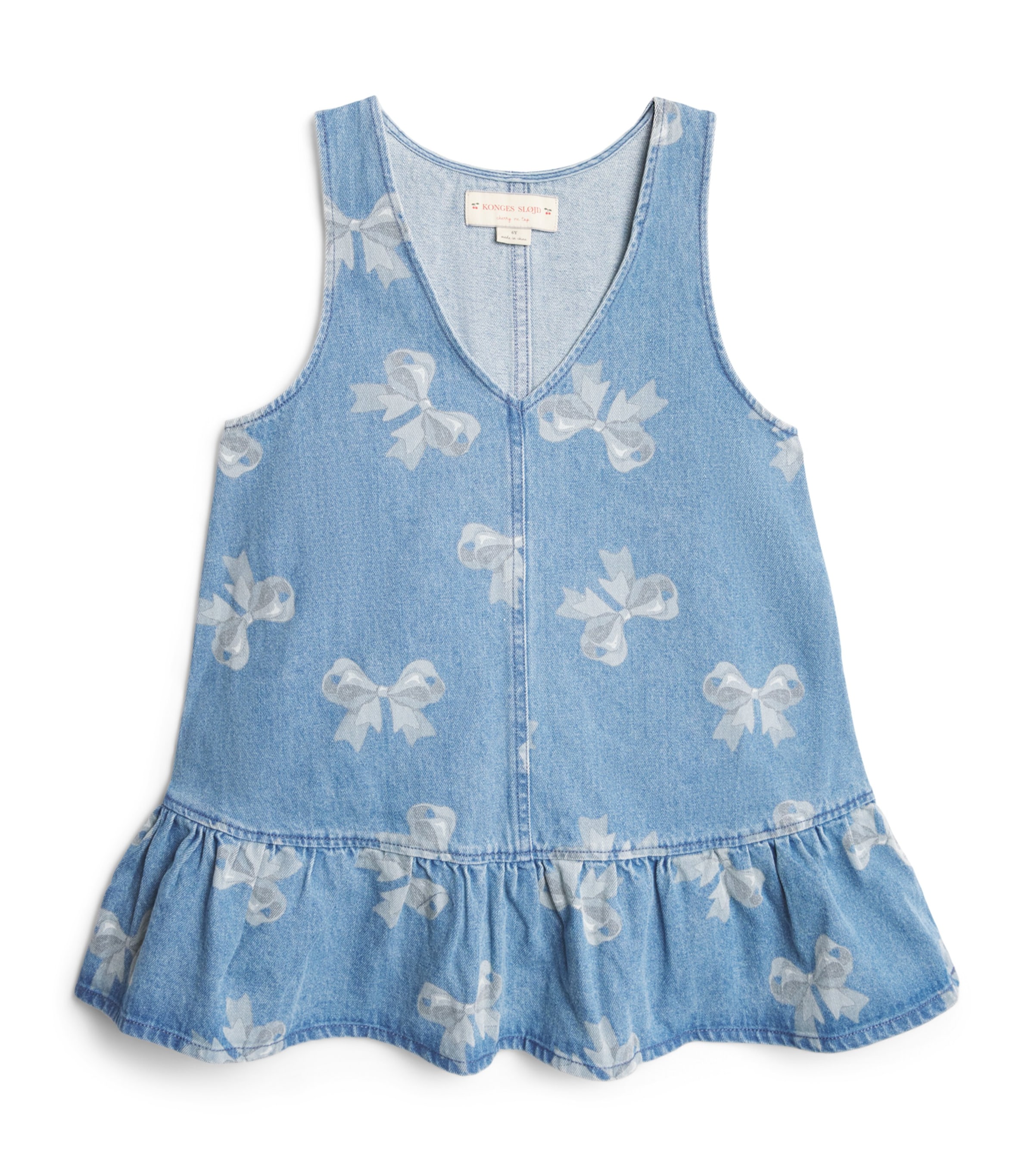 KONGES SLOJD Denim Bow Margot Dress (3-10 Years) Bow Blu Image 1