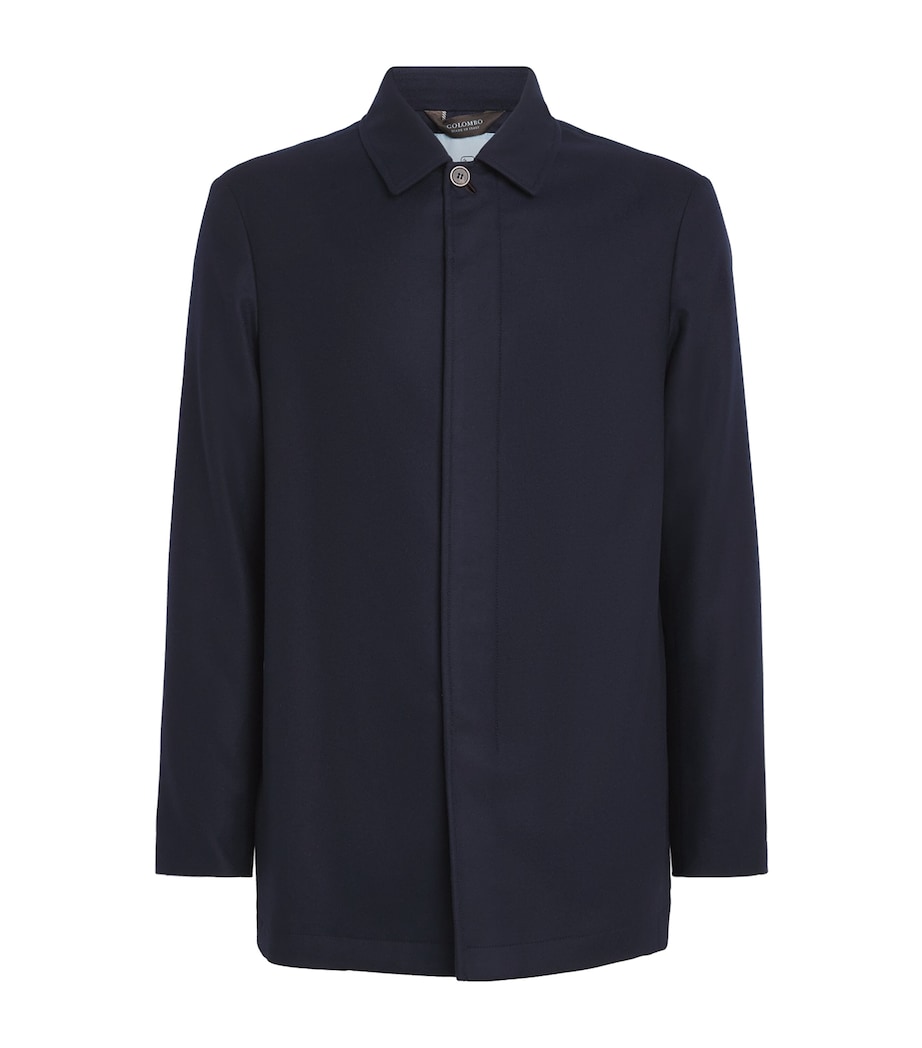 Colombo Mens Wool Car Coat Dark Blue Image 1