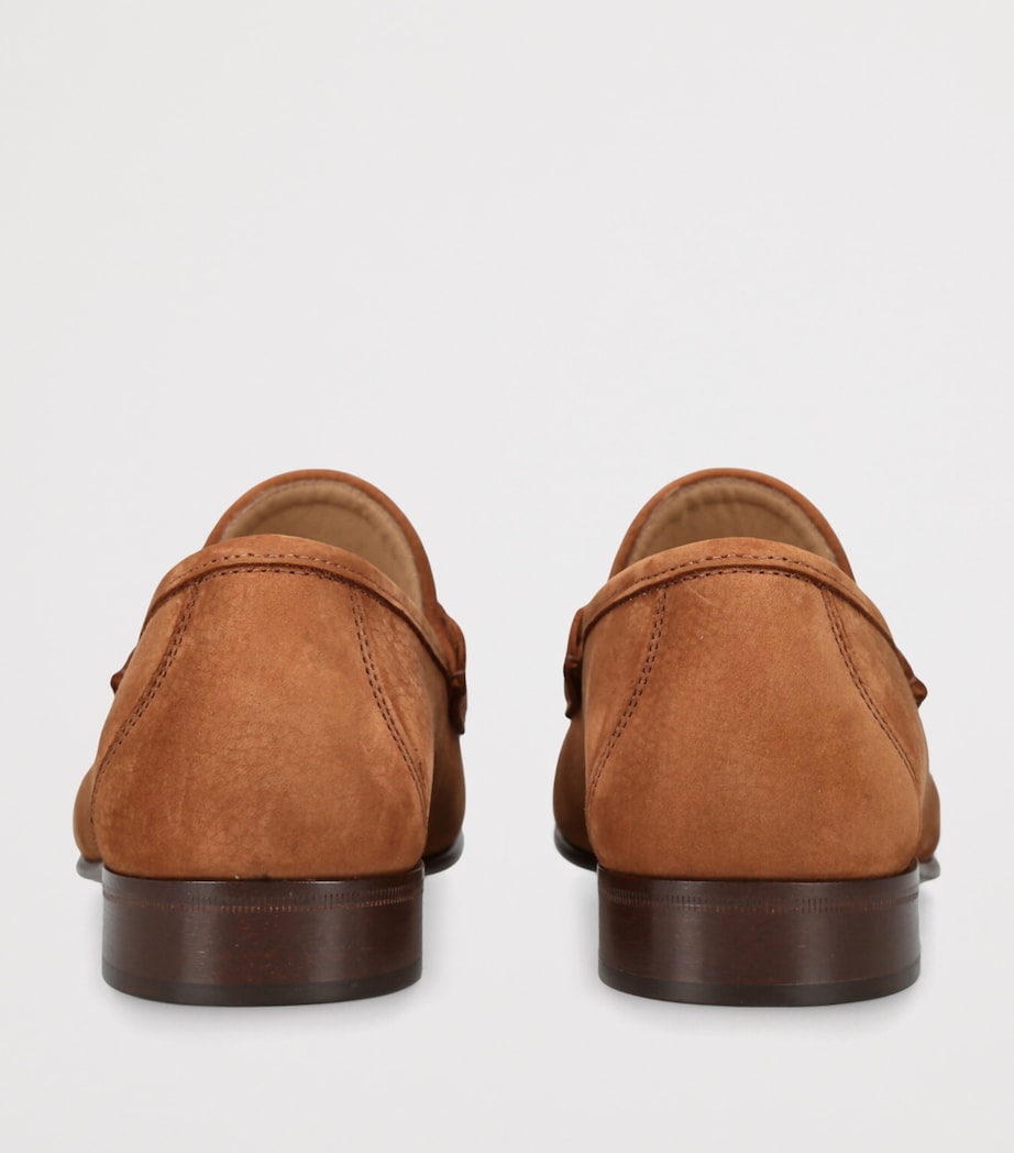 Valentino Garavani Mens Nubuck Leather VLogo Loafers Tan Image 2