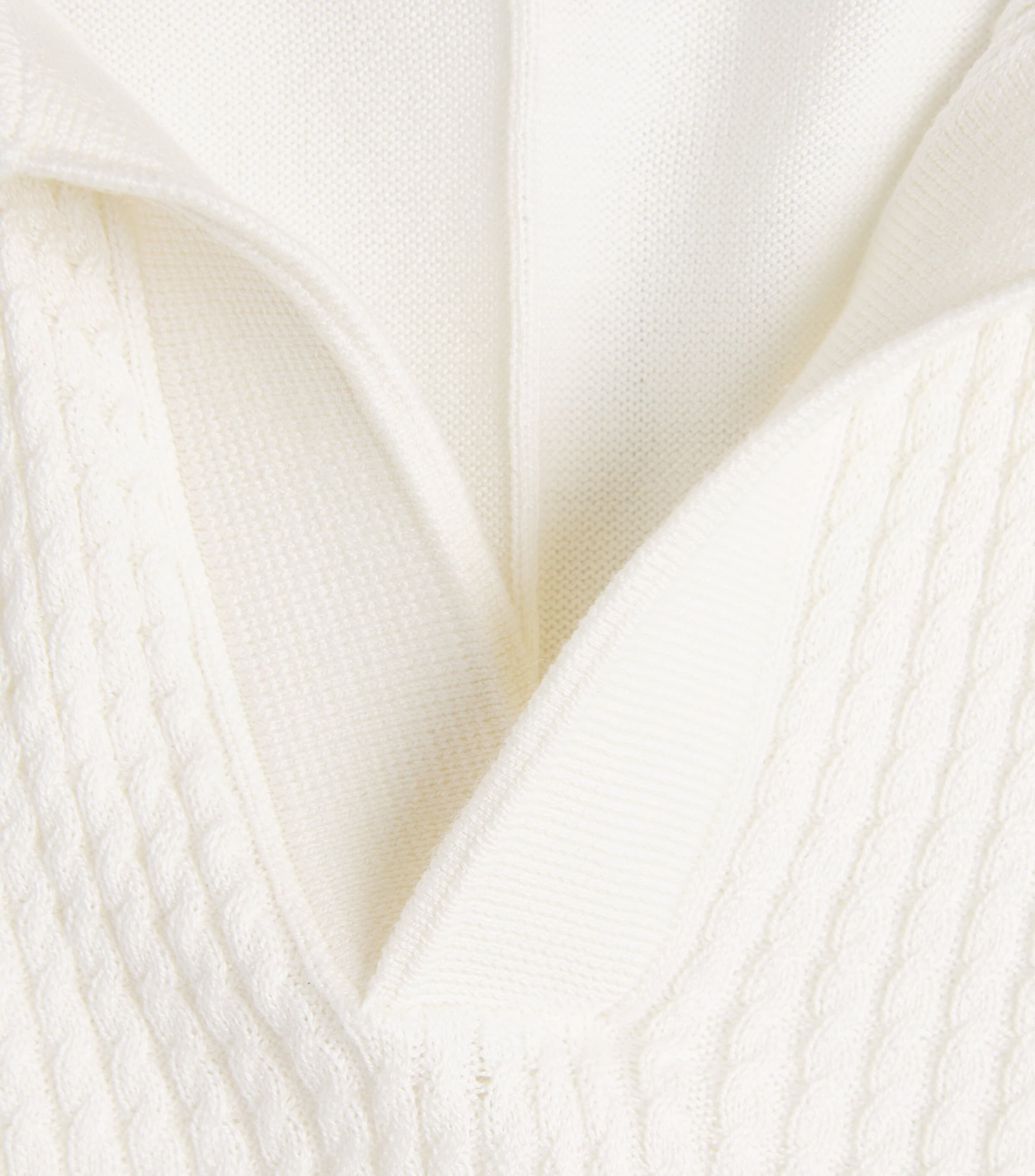 Cotton Rib-Knit Polo Shirt CHALK Image 5