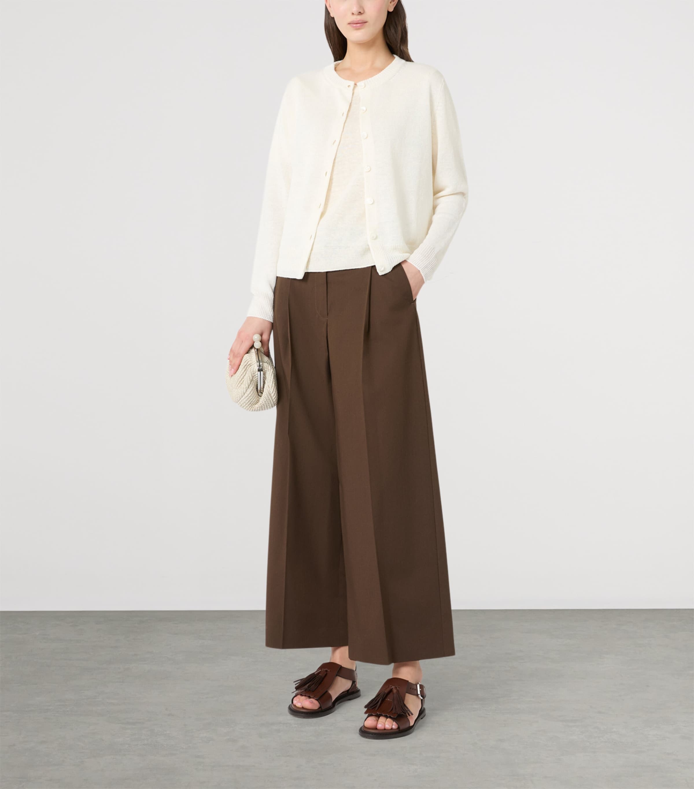 Linen Cardigan ECRU Image 5