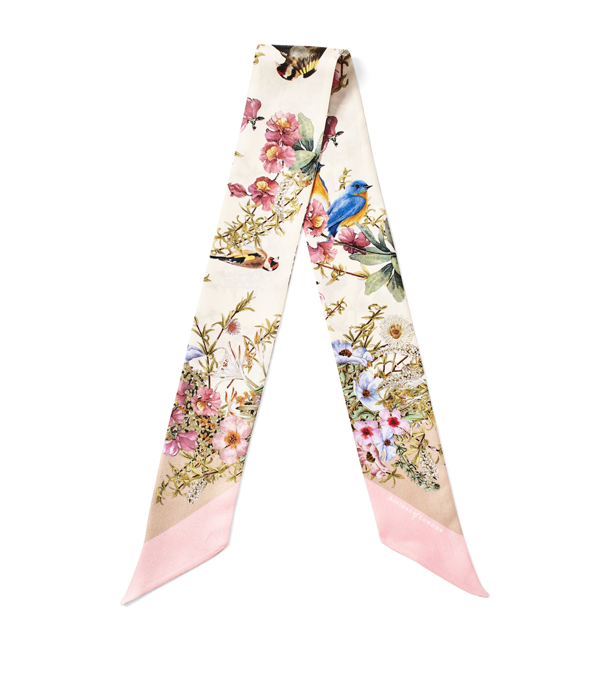 Aspinal Of London Womens Edwardian Garden Silk Twill Scarf Taupe