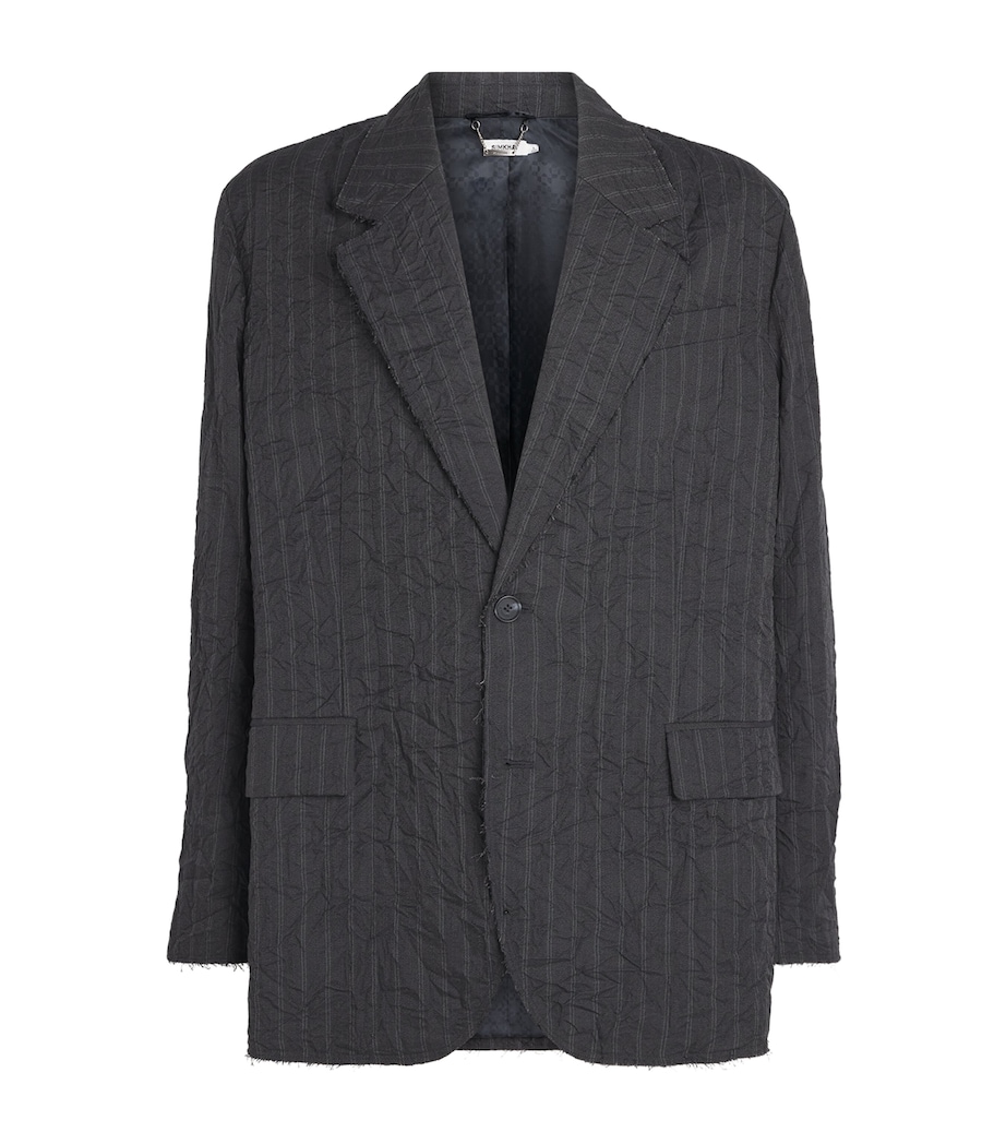 Crinkled Pinstripe Suit CHARCOAL STRIPE Image 1