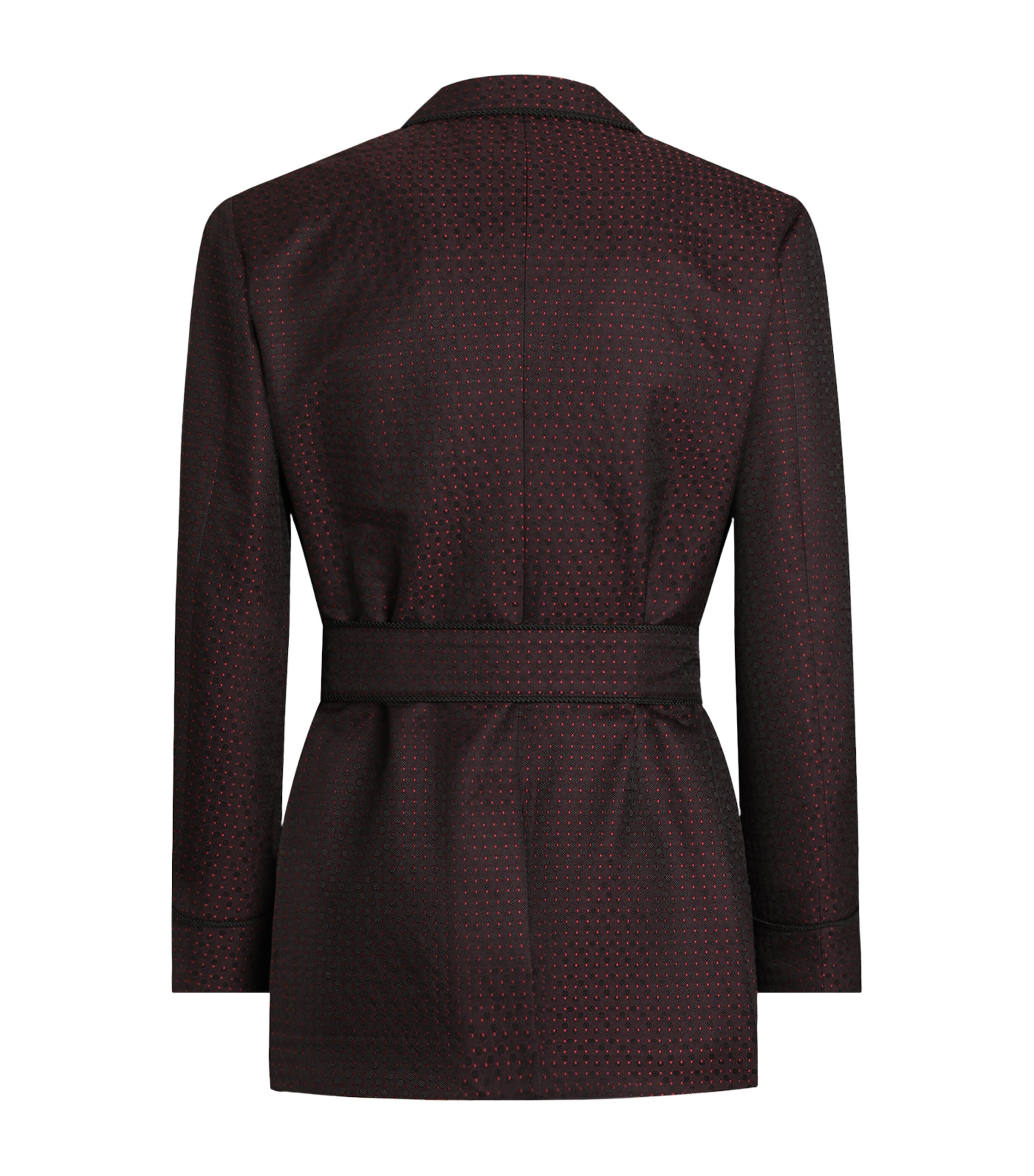 Dolce&Gabbana Mens Virgin Wool-Silk Blend Smoking Jacket Jacquard Image 2