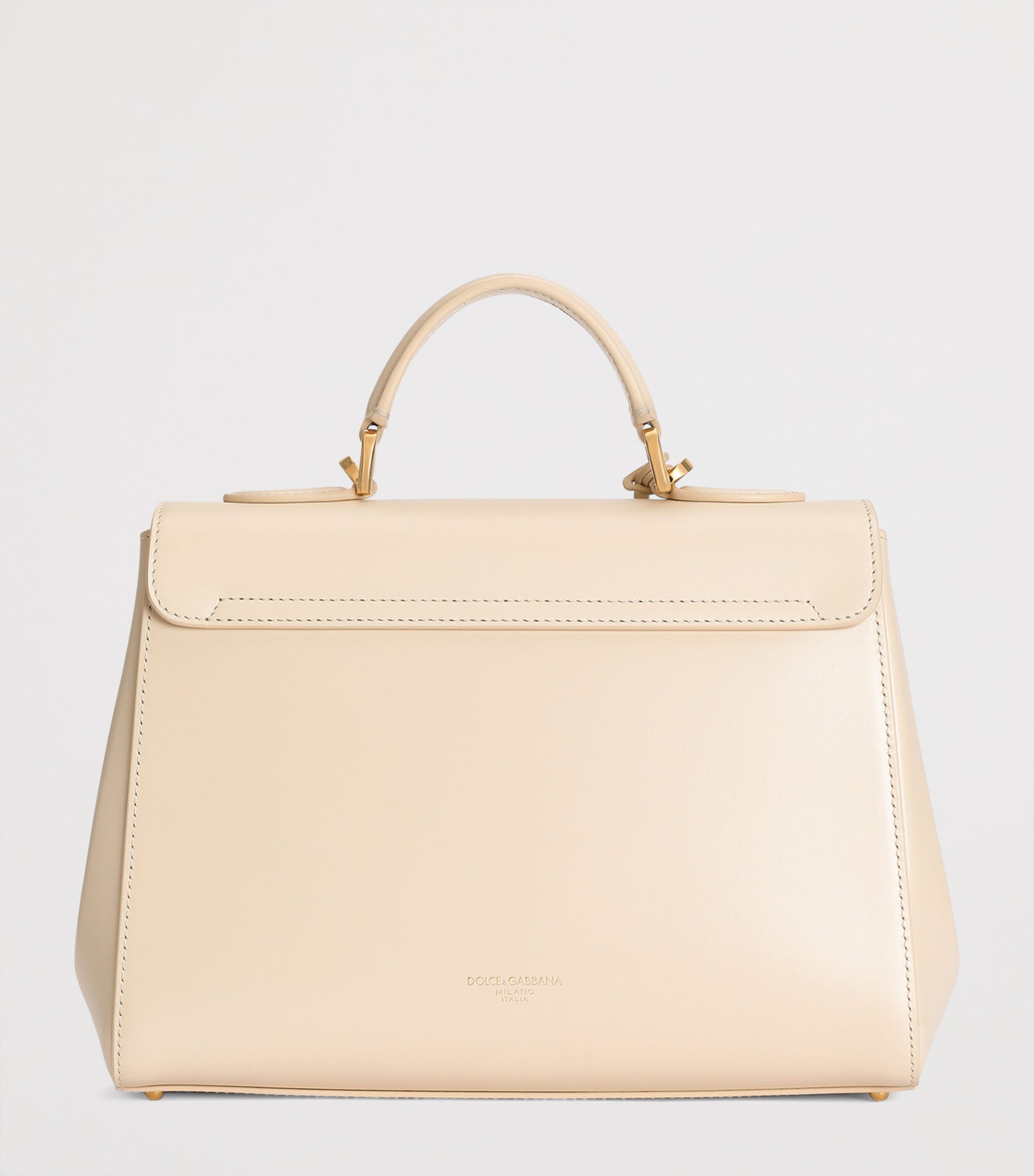 Dolce&Gabbana Palmellato Leather Marlene Top-Handle Bag Burro Image 3