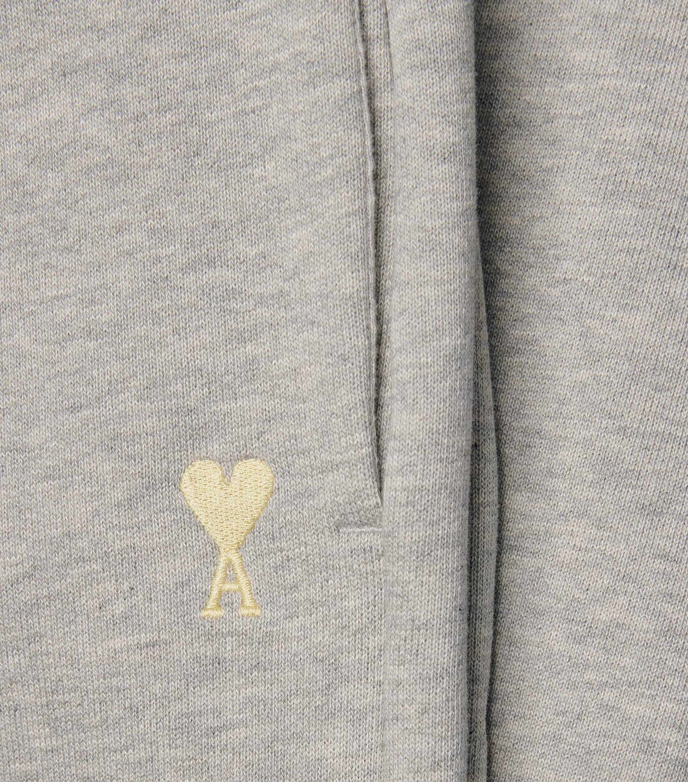 AMI Paris Mens Cotton Ami de Coeur Sweatpants Gris Chine Clair Image 6