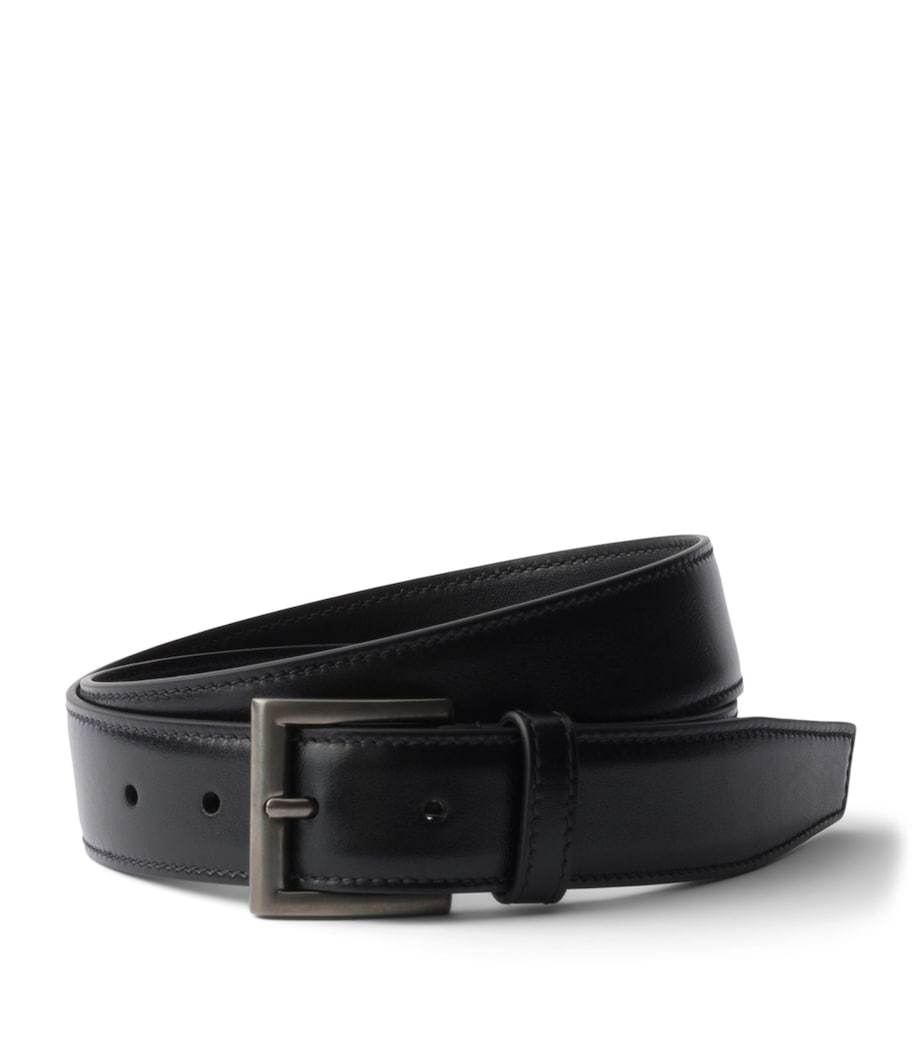 Prada Leather Square-Buckle Belt Black Image 1